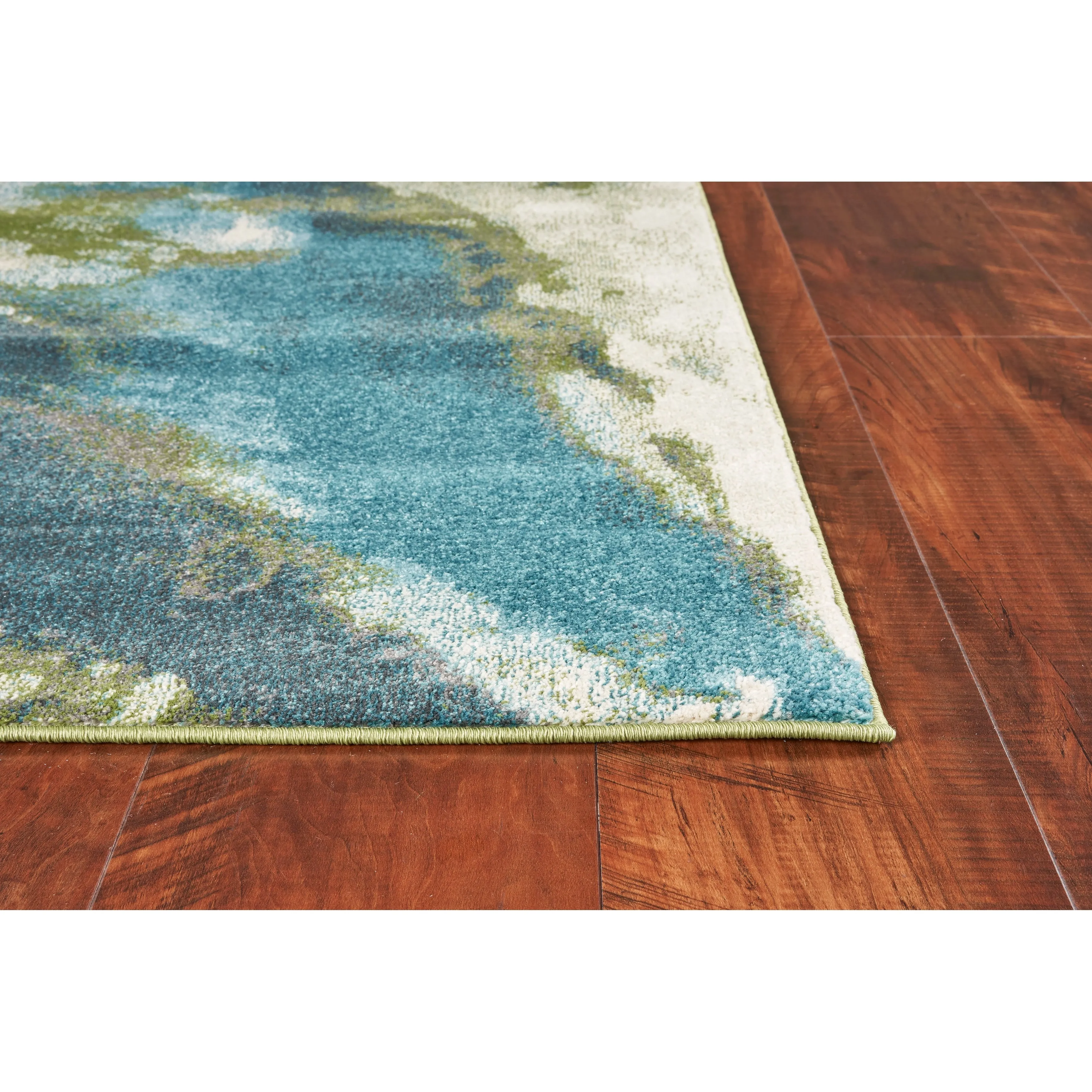 Porch & Den Hamlet Teal Abstract Marbled Rug