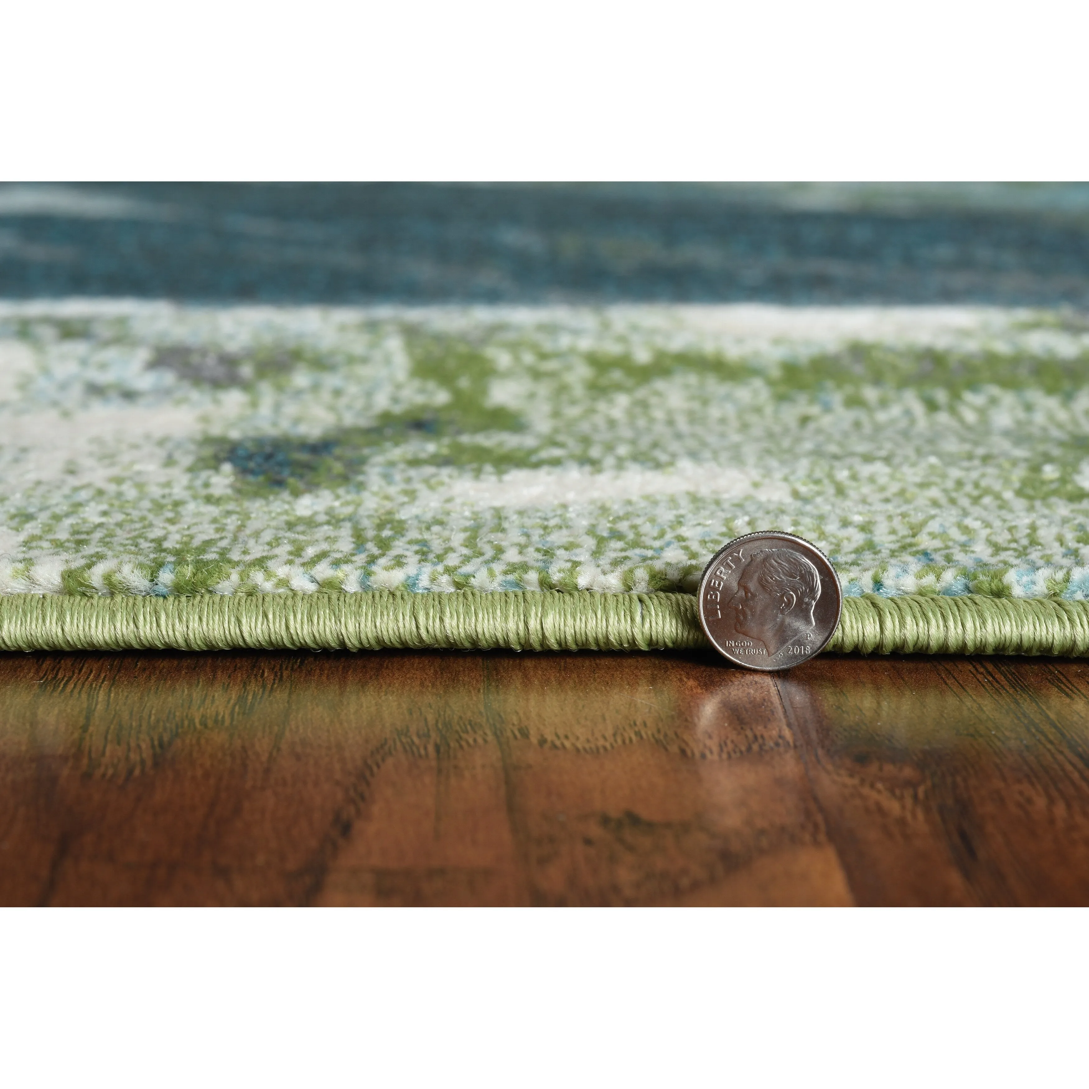 Porch & Den Hamlet Teal Abstract Marbled Rug