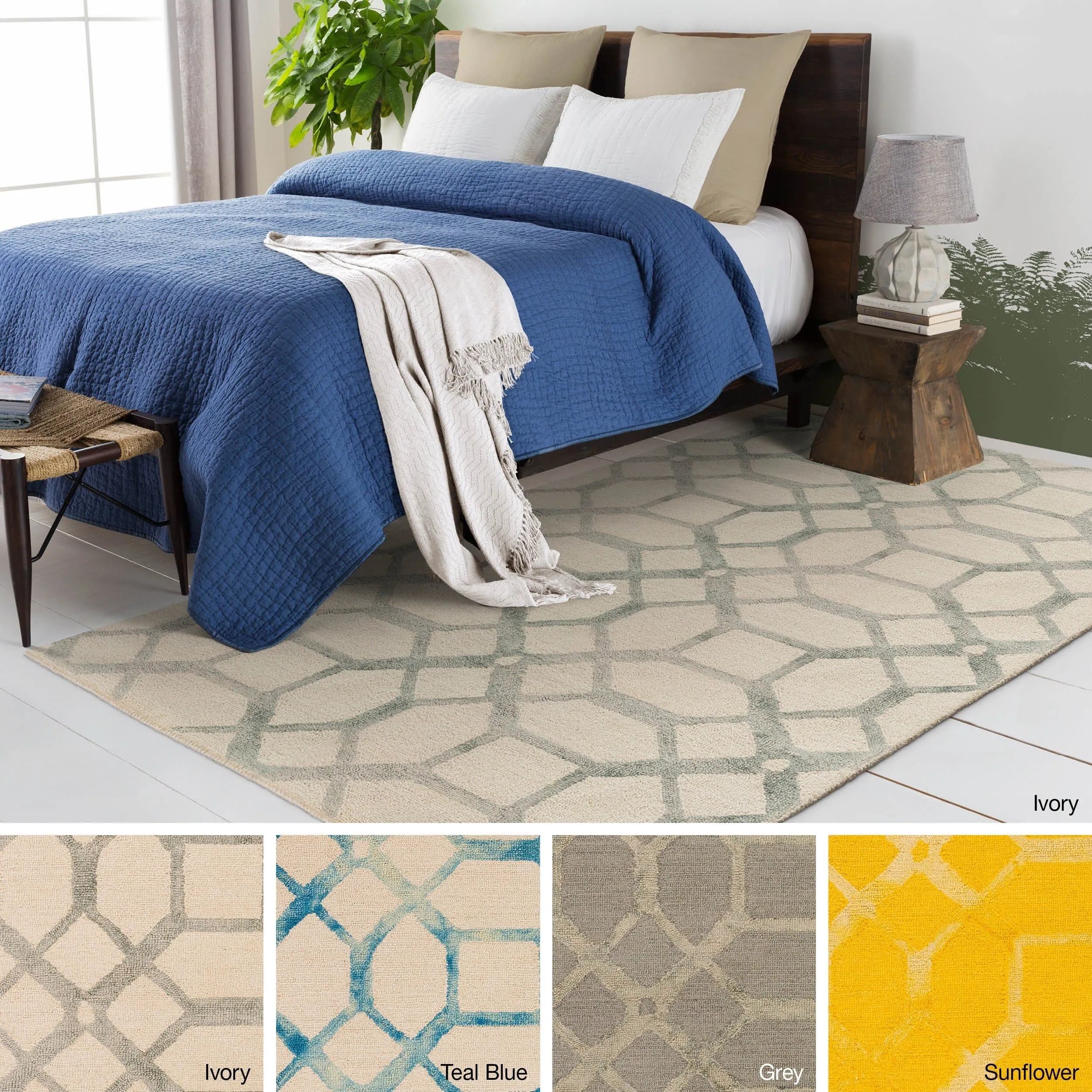 Porch & Den Homewood Hand-tufted Wool Geometric Area Rug