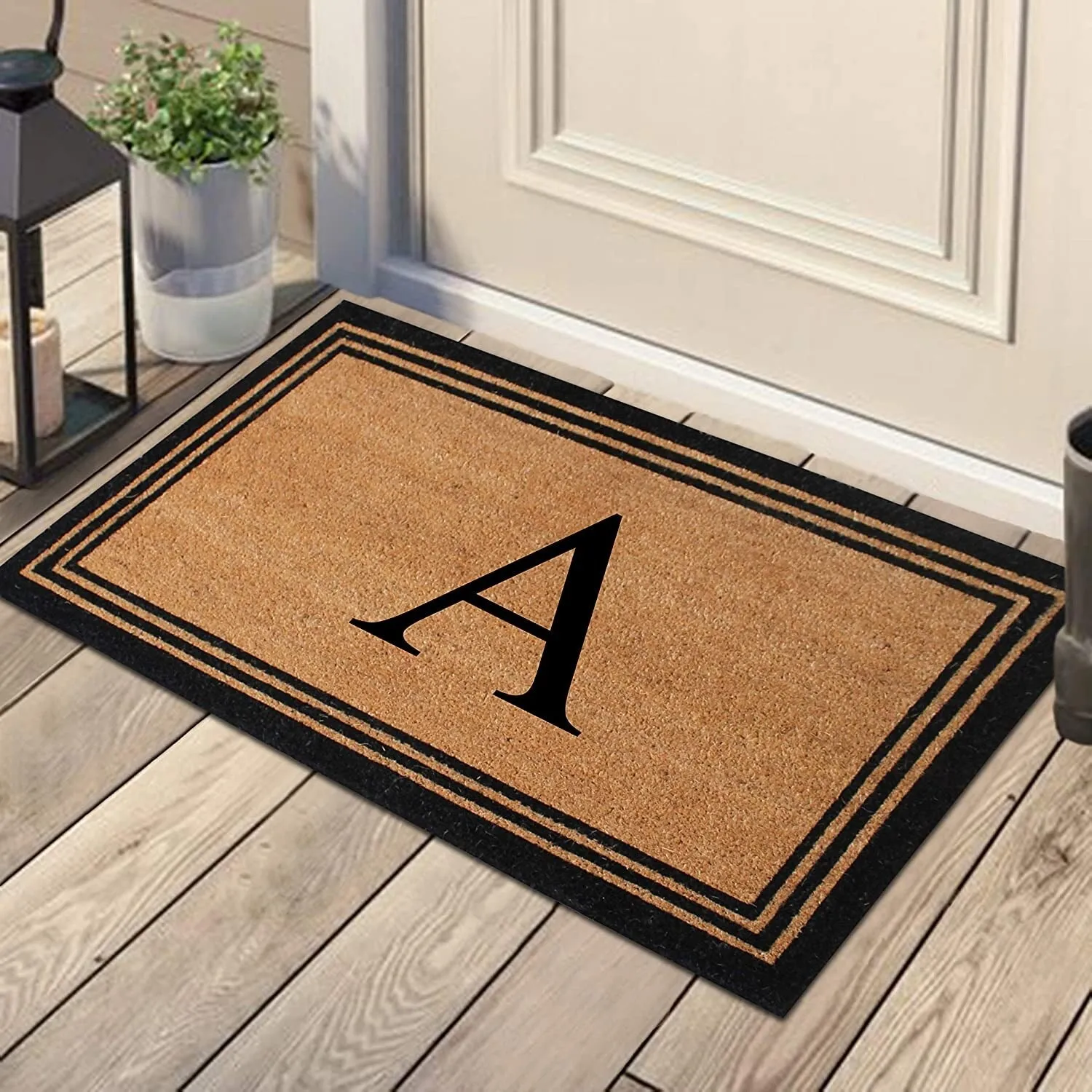 Pure Natural Coir Doormat with Heavy Duty PVC Backing.0.75 Inch Pile Height. Perfect for Outdoor Use