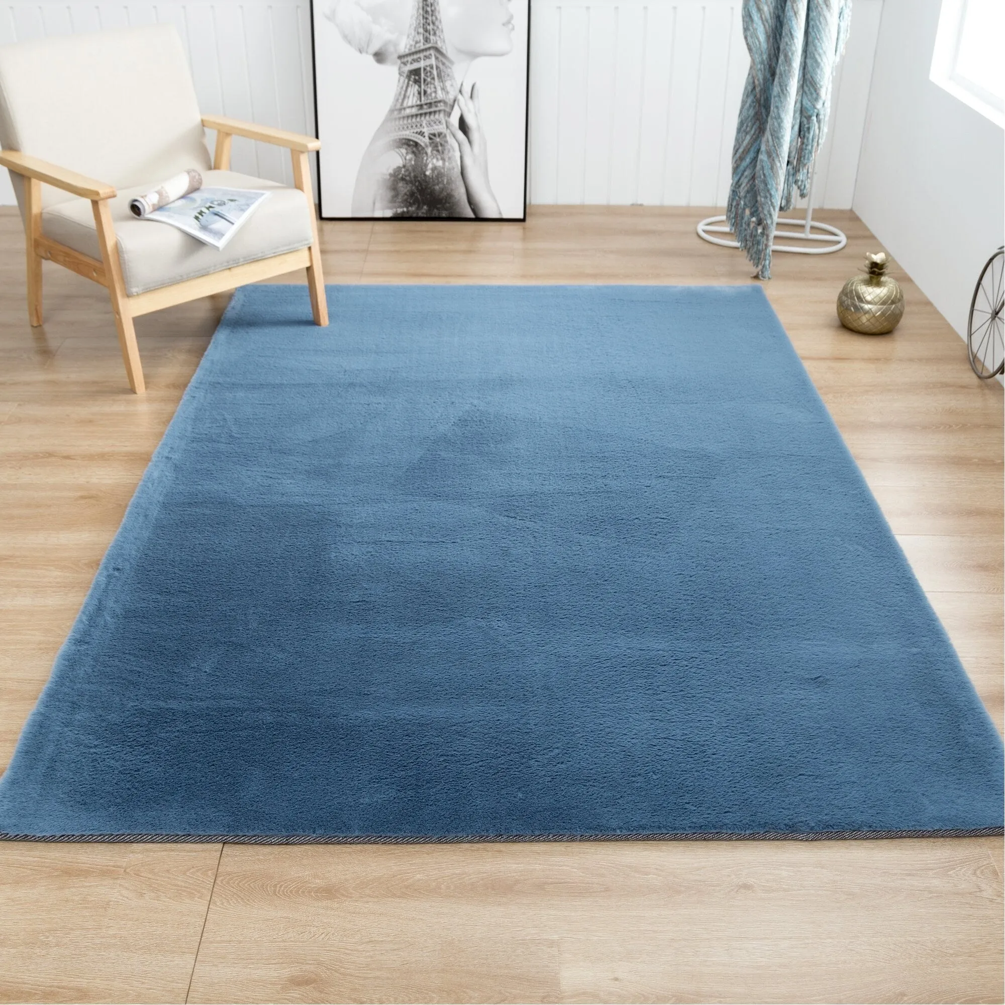 Rabbit-Collection Thick Faux-Fur Area Rug
