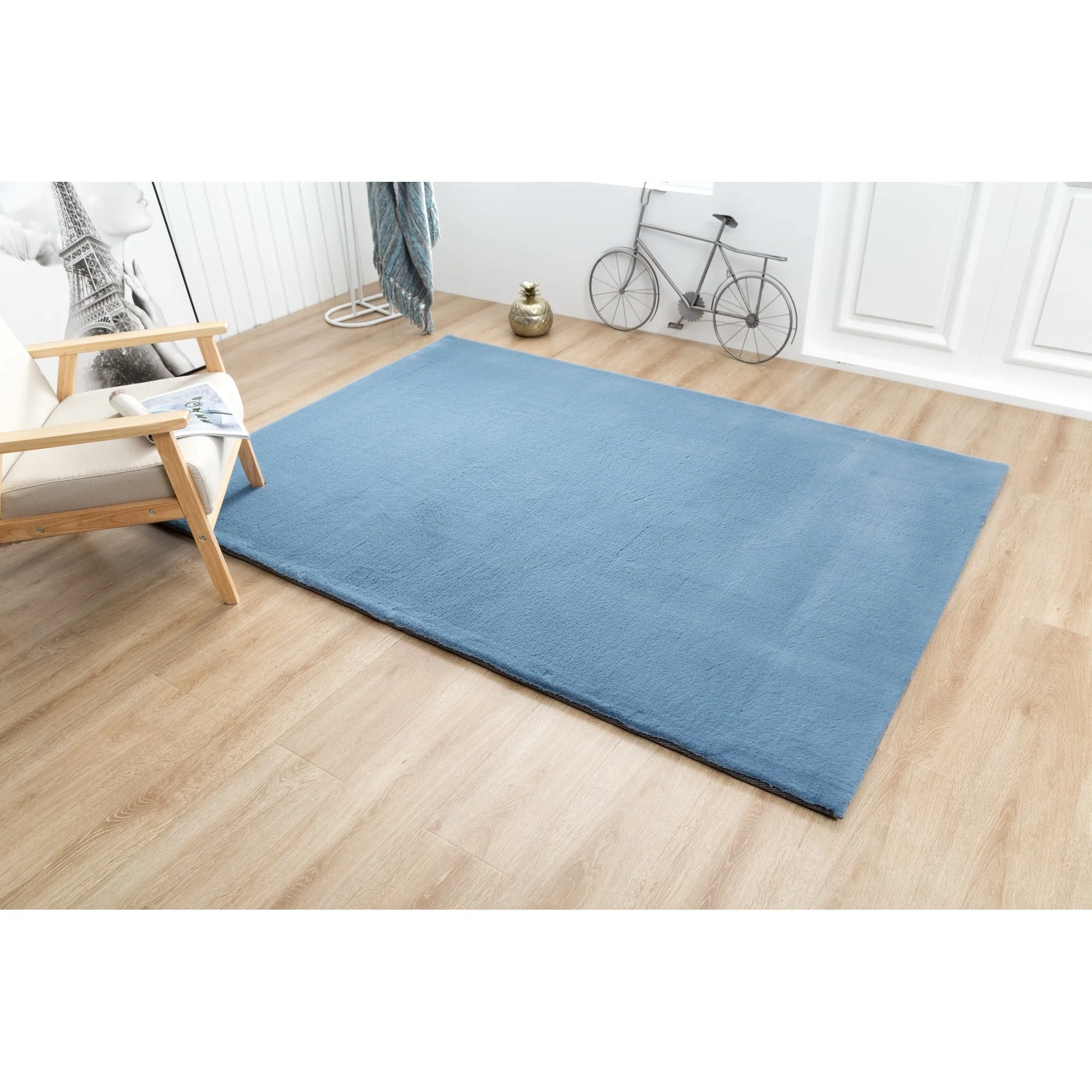 Rabbit-Collection Thick Faux-Fur Area Rug