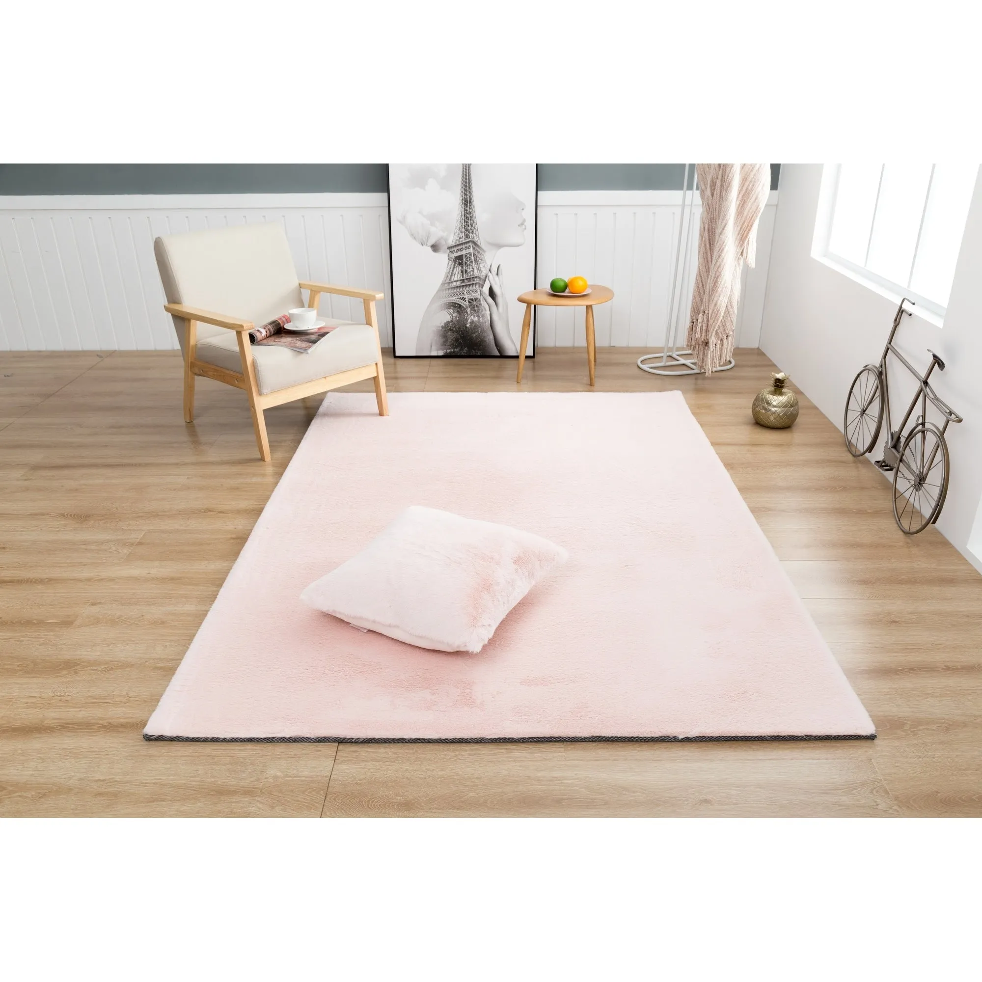 Rabbit-Collection Thick Faux-Fur Area Rug