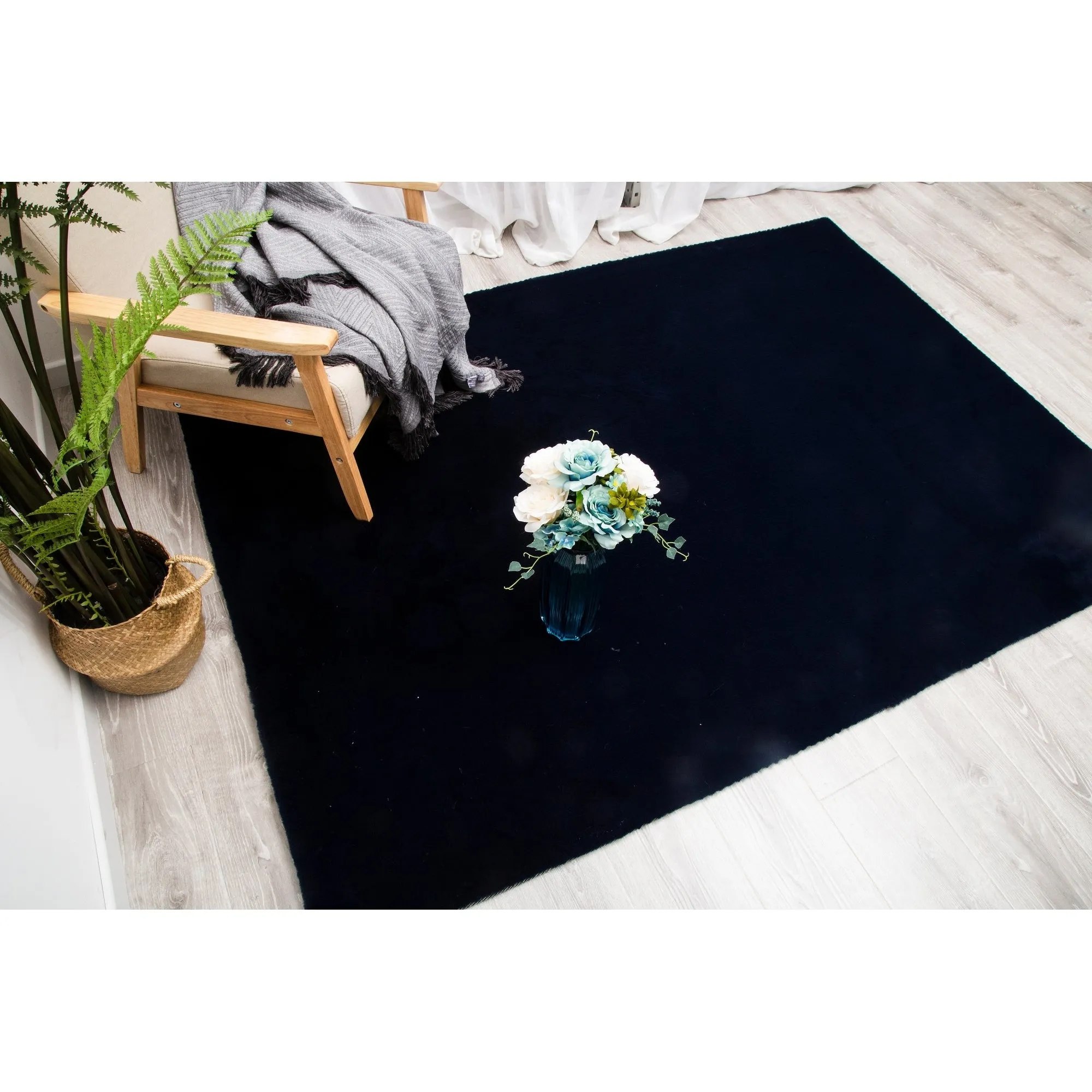 Rabbit-Collection Thick Faux-Fur Area Rug