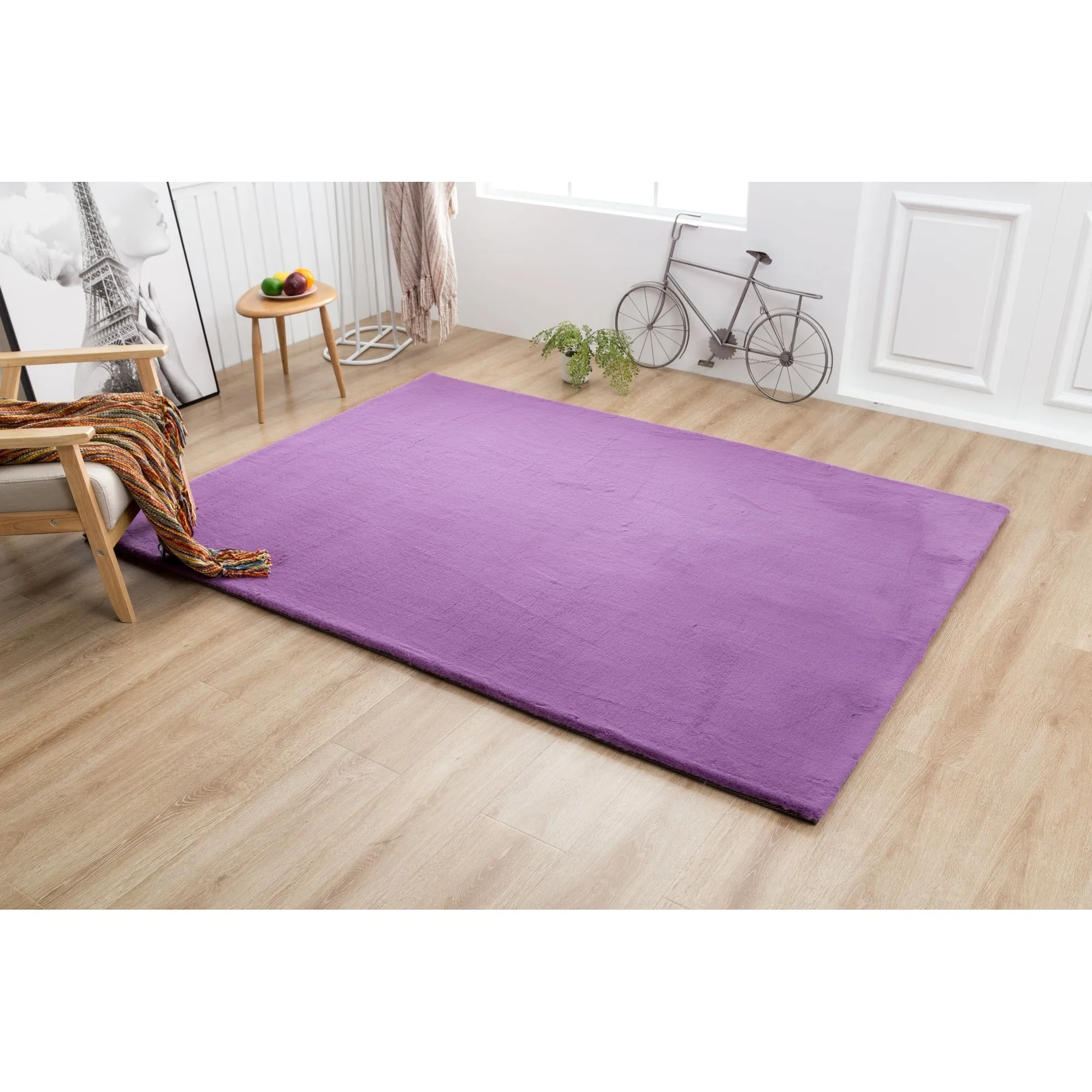 Rabbit-Collection Thick Faux-Fur Area Rug