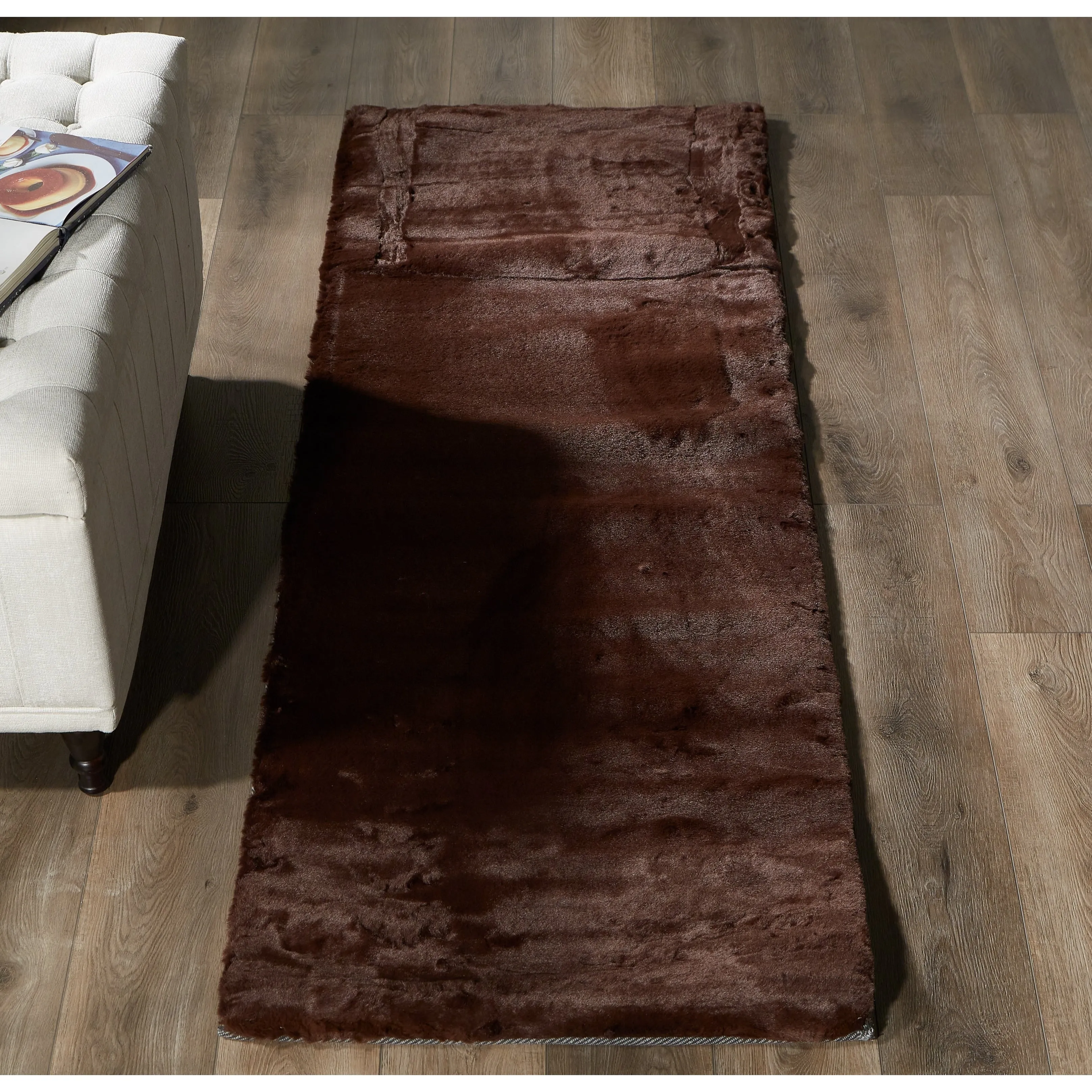 Rabbit-Collection Thick Faux-Fur Area Rug