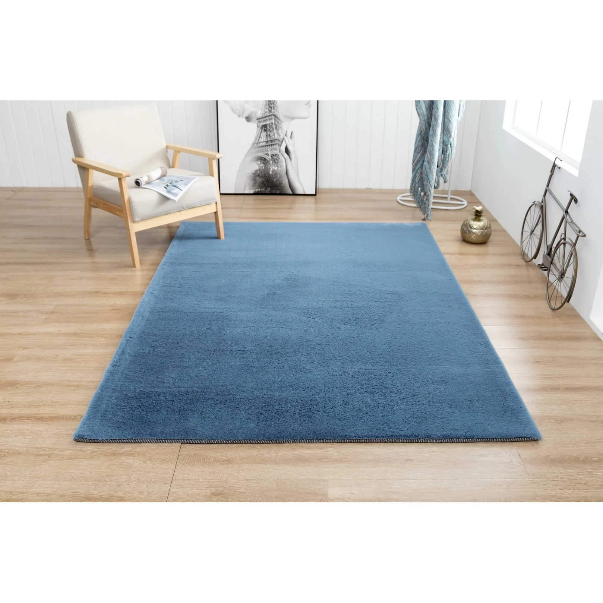 Rabbit-Collection Thick Faux-Fur Area Rug