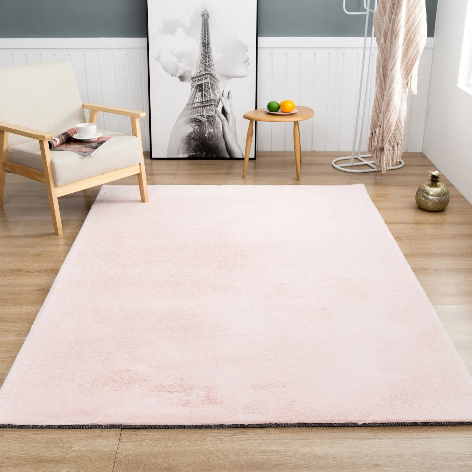 Rabbit-Collection Thick Faux-Fur Area Rug