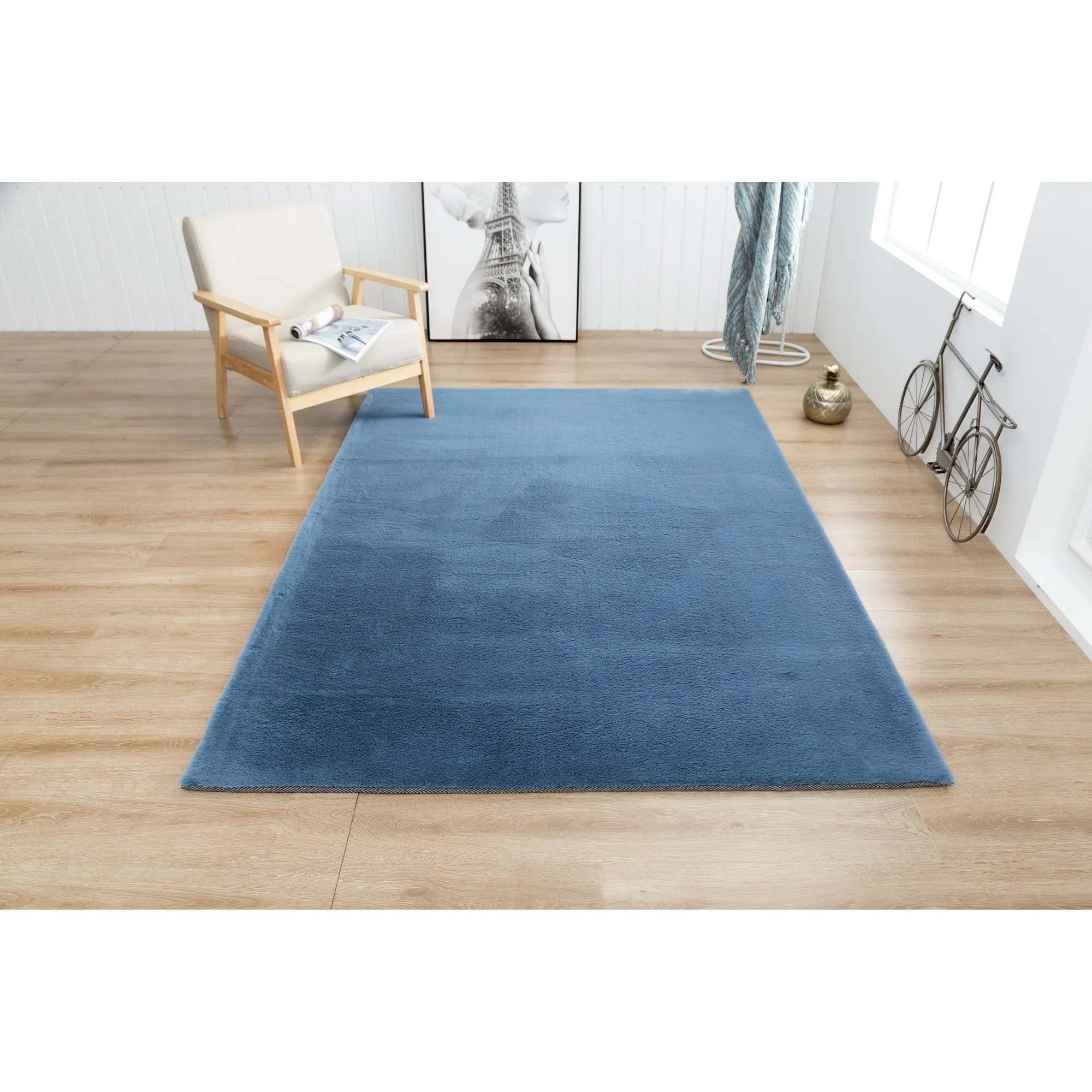 Rabbit-Collection Thick Faux-Fur Area Rug