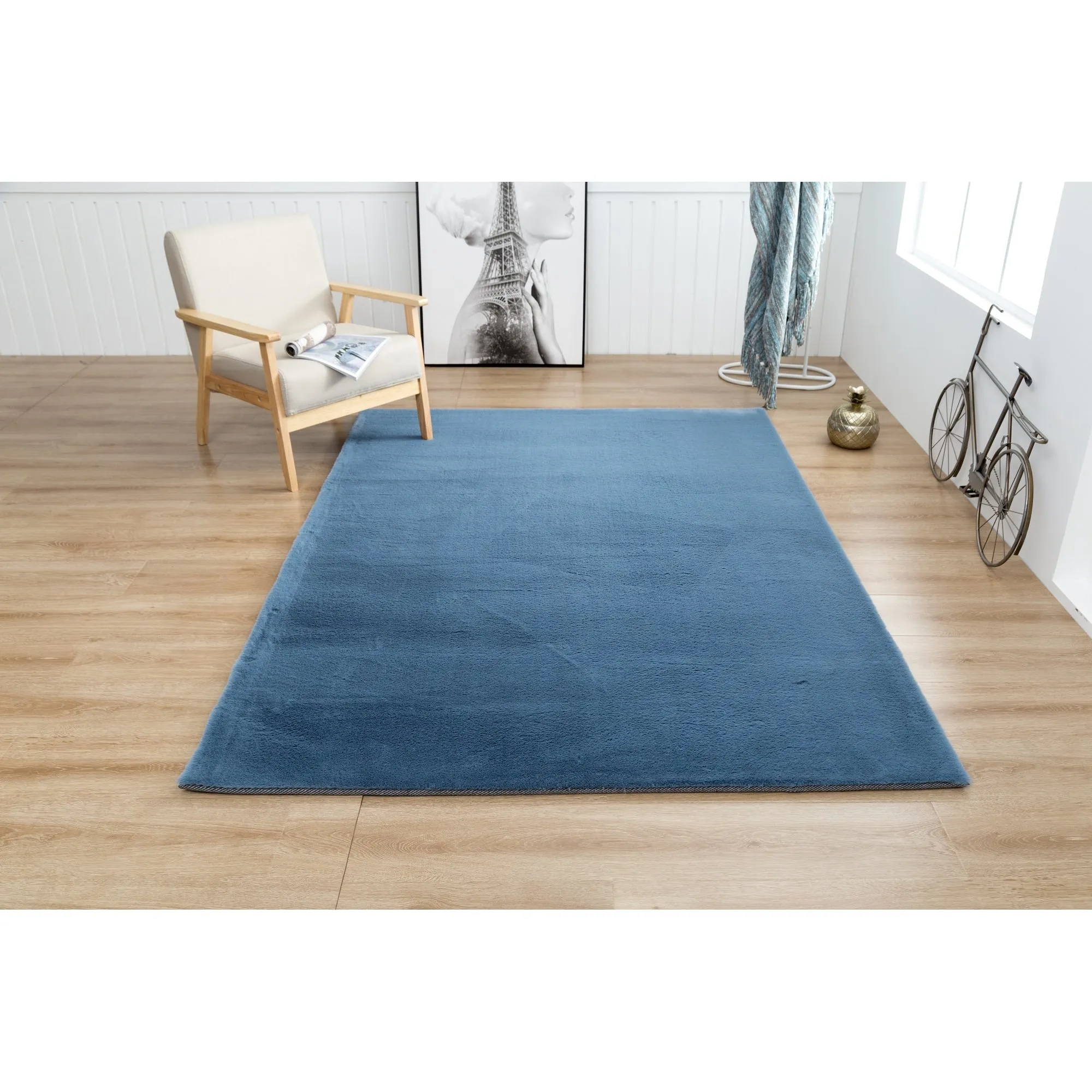 Rabbit-Collection Thick Faux-Fur Area Rug