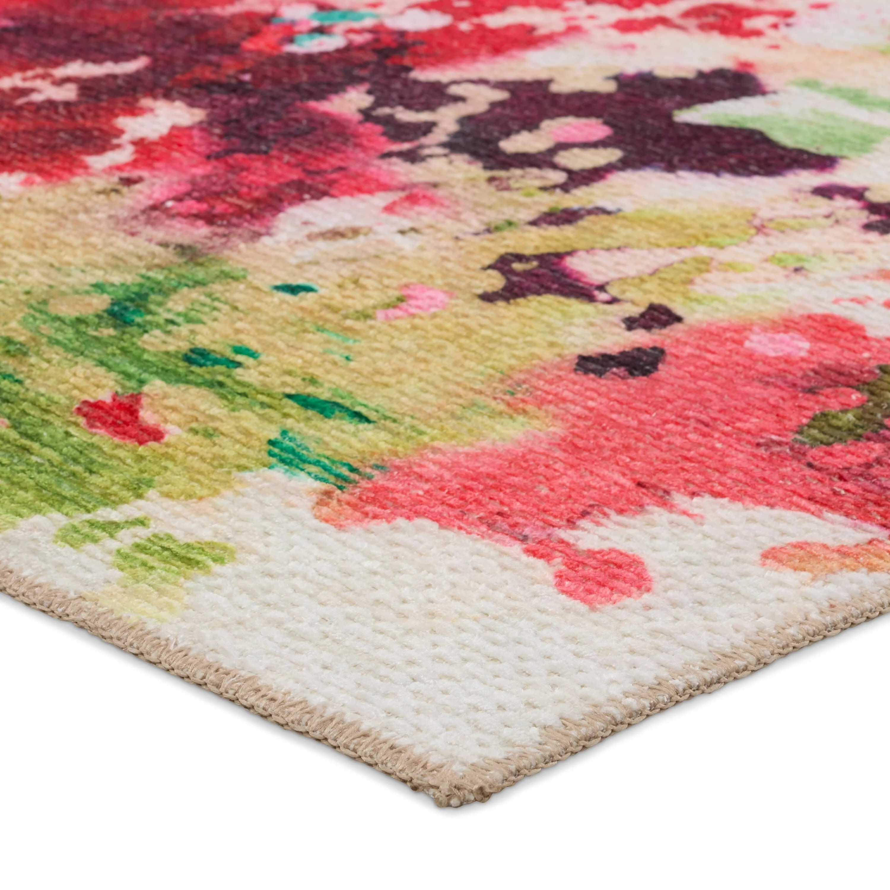 Rouge Machine Washable Indoor/Outdoor Floral Pink/ Multicolor Area Rug