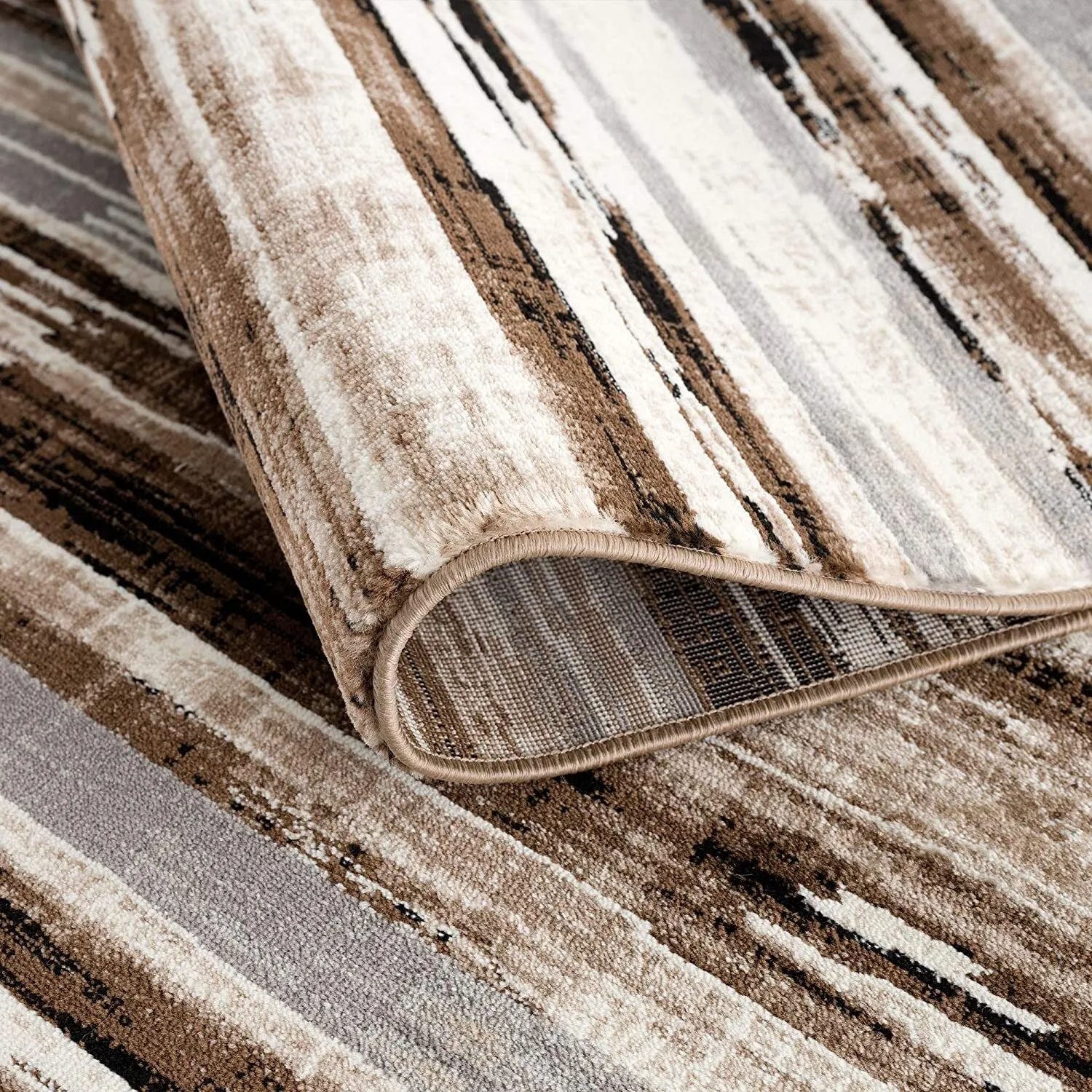 Rug Branch Montage Modern Abstract Area Rug and Runner. Beige