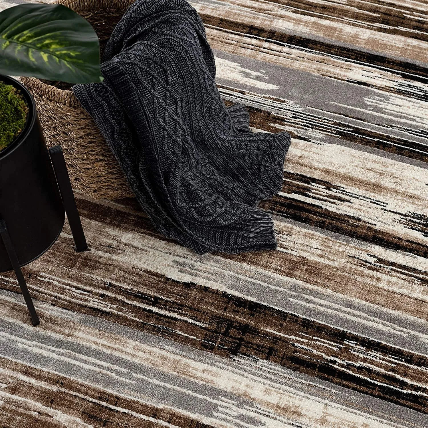 Rug Branch Montage Modern Abstract Area Rug and Runner. Beige