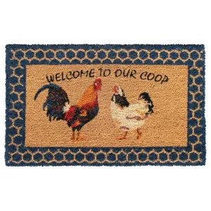 RugSmith Natural Machine Tufted Welcome to our coop. 18 x 30 - 18 x 30