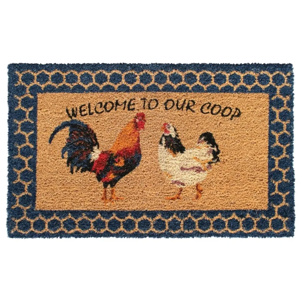 RugSmith Natural Machine Tufted Welcome to our coop. 18 x 30 - 18 x 30