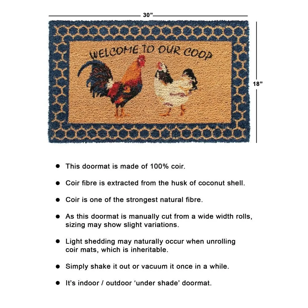 RugSmith Natural Machine Tufted Welcome to our coop. 18 x 30 - 18 x 30