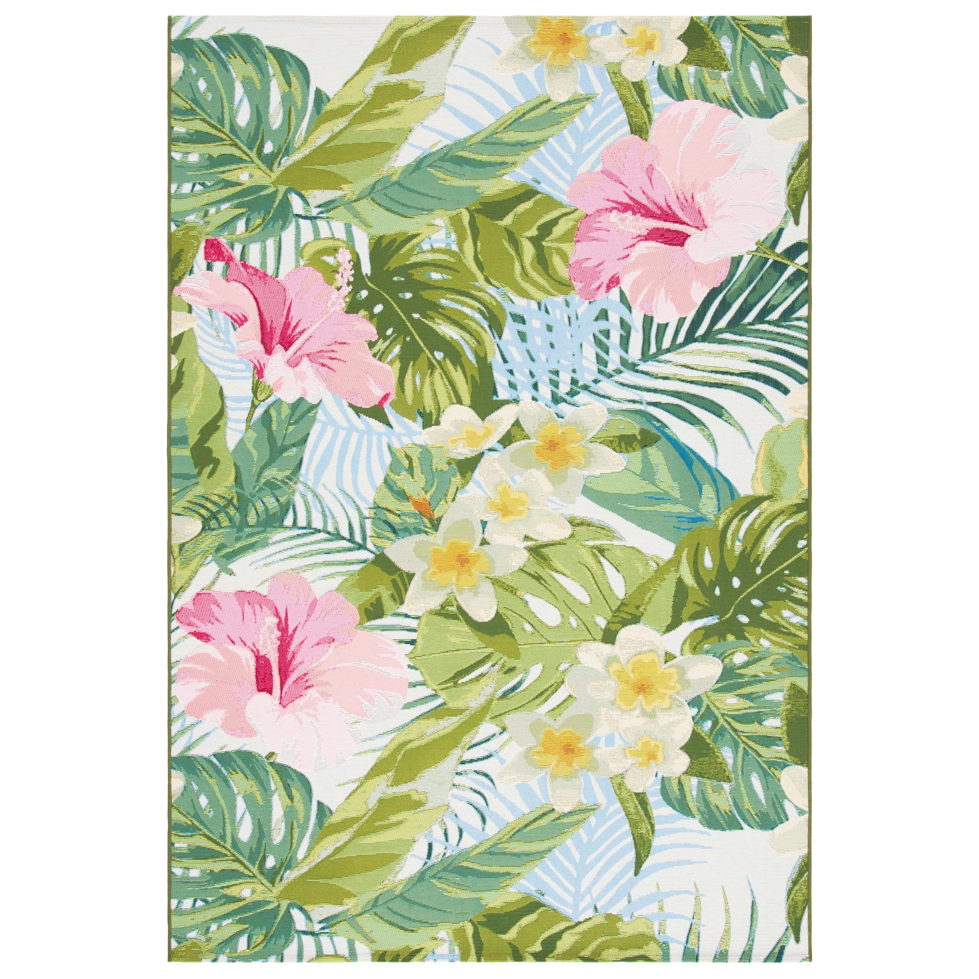 SAFAVIEH Barbados Agustina Tropical Indoor/ Outdoor Waterproof Patio Backyard Rug