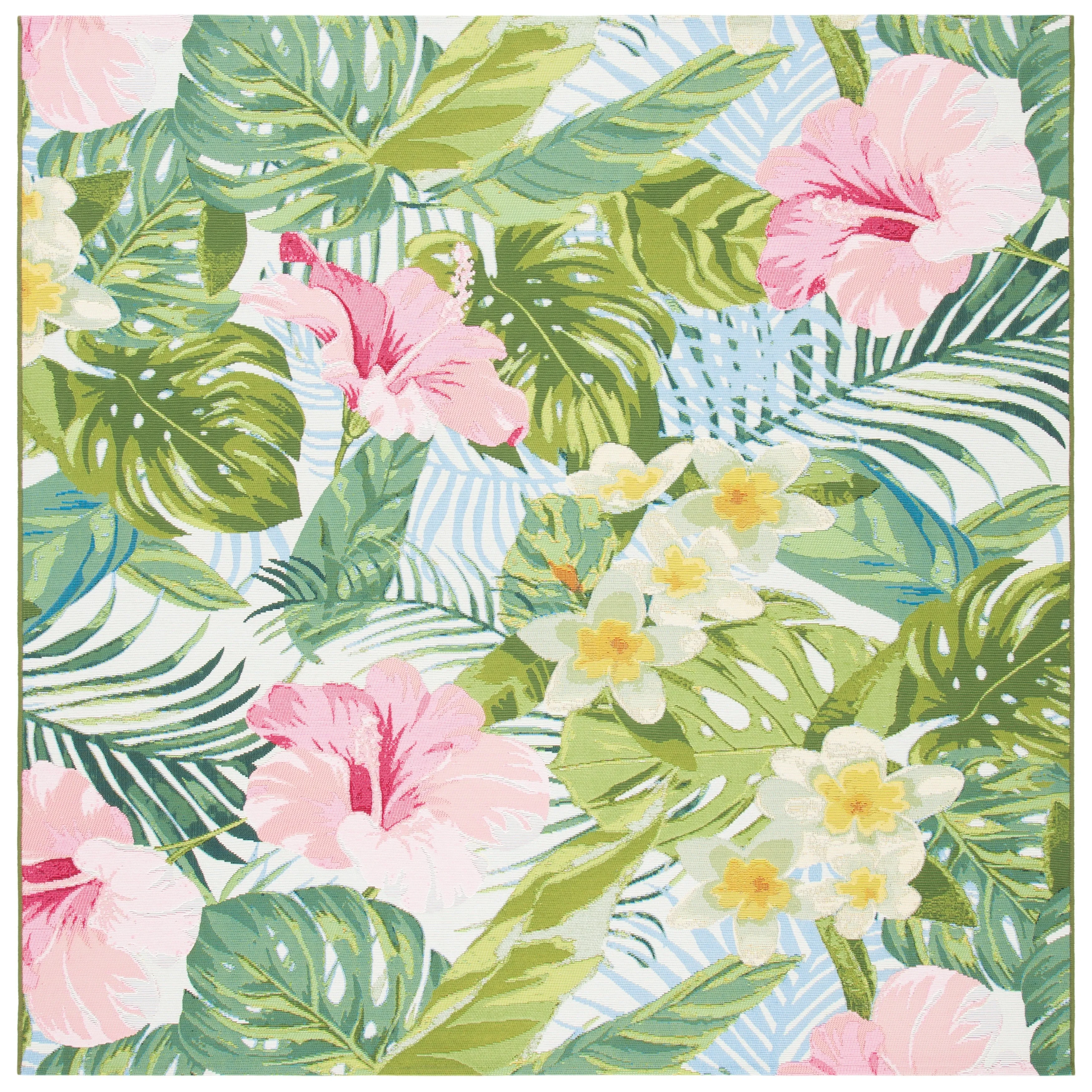 SAFAVIEH Barbados Agustina Tropical Indoor/ Outdoor Waterproof Patio Backyard Rug