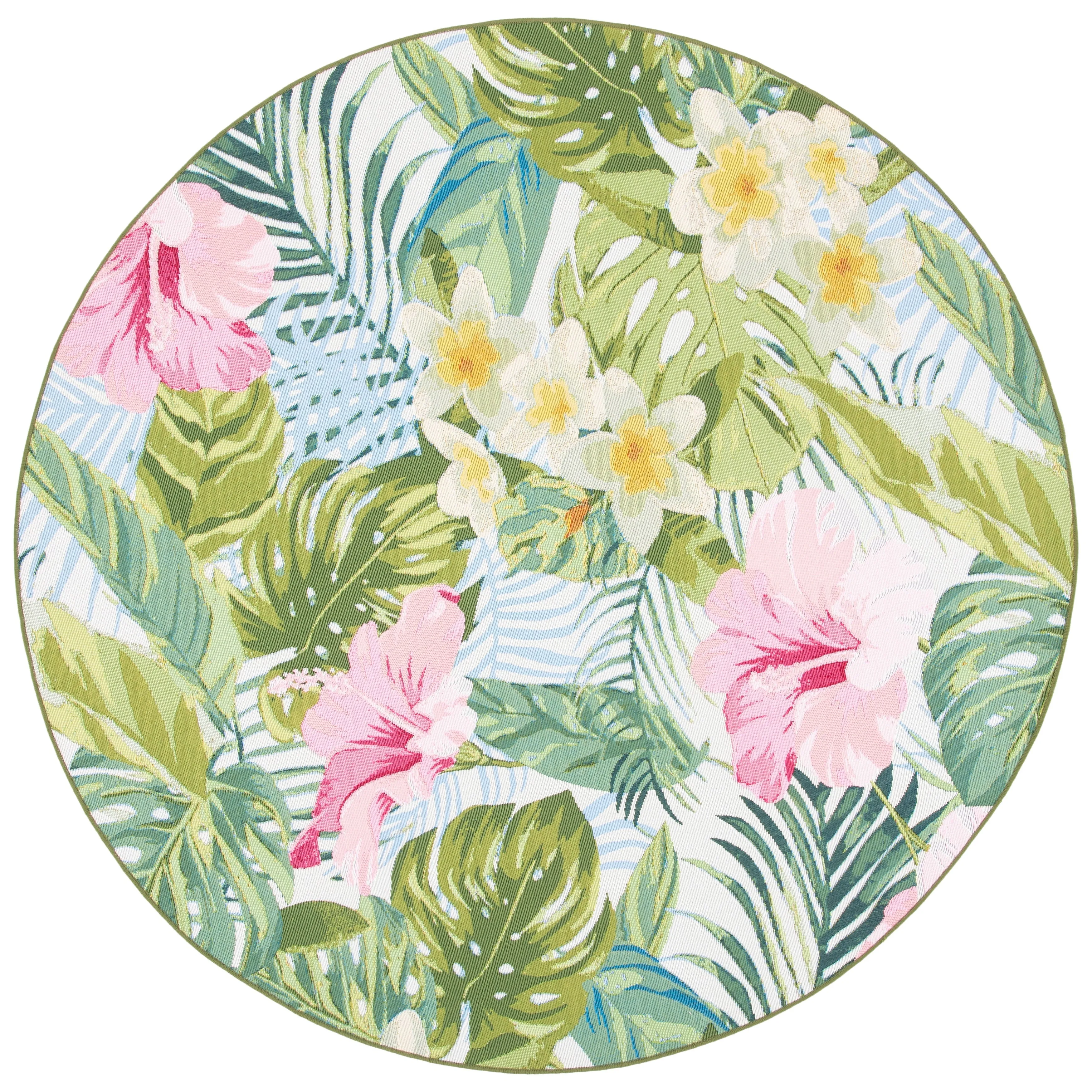 SAFAVIEH Barbados Agustina Tropical Indoor/ Outdoor Waterproof Patio Backyard Rug