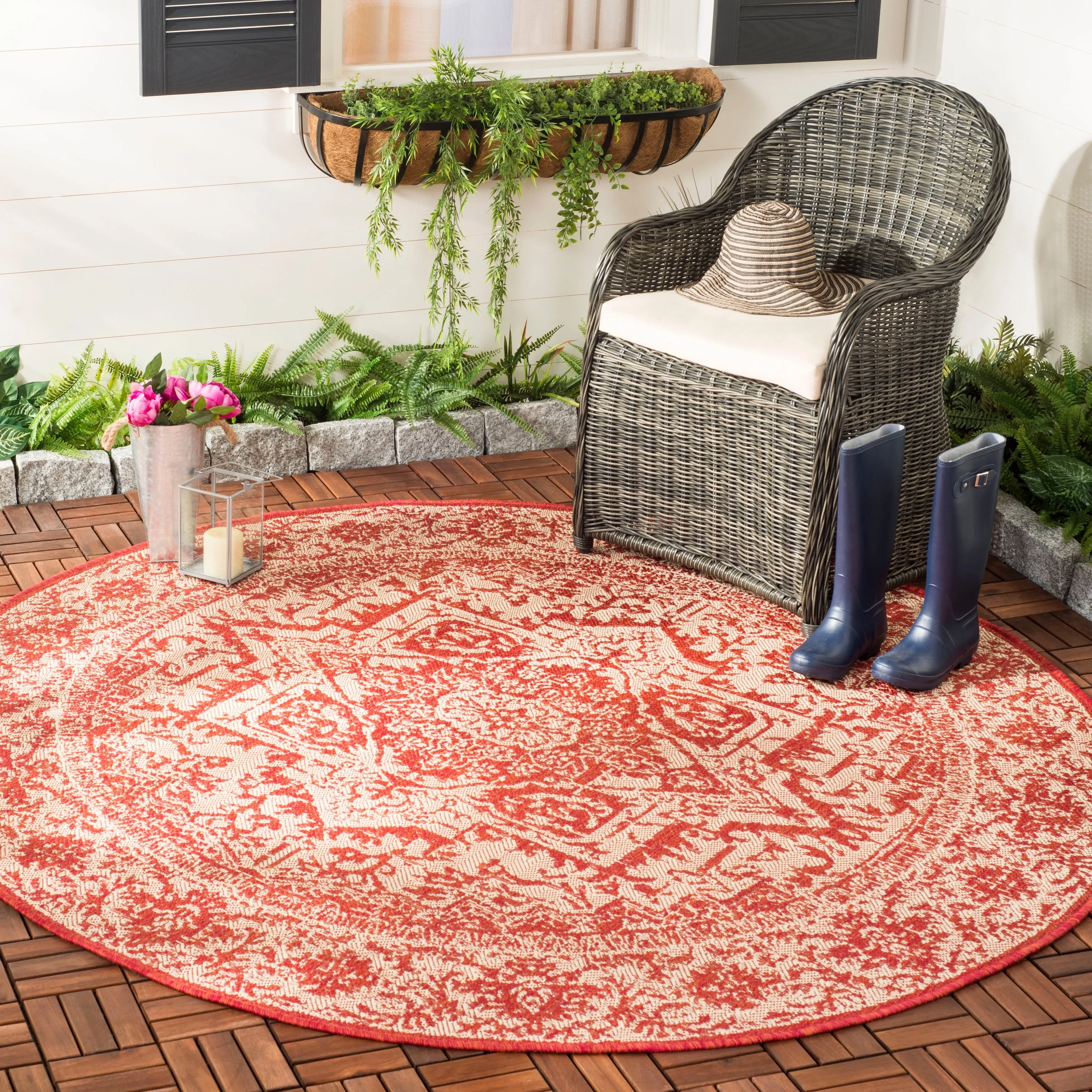 SAFAVIEH Beach House Pouline Indoor/ Outdoor Waterproof Patio Backyard Rug