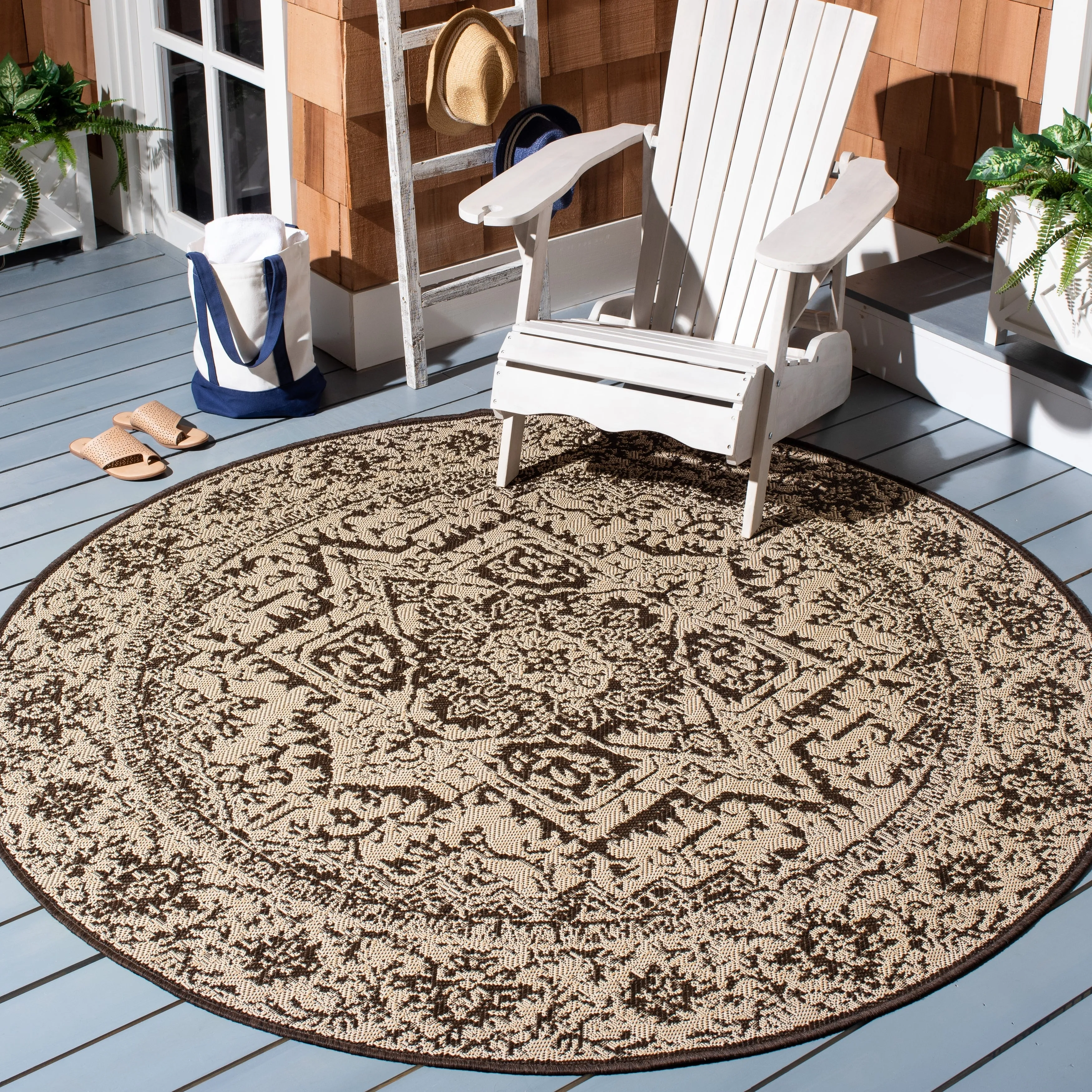 SAFAVIEH Beach House Pouline Indoor/ Outdoor Waterproof Patio Backyard Rug