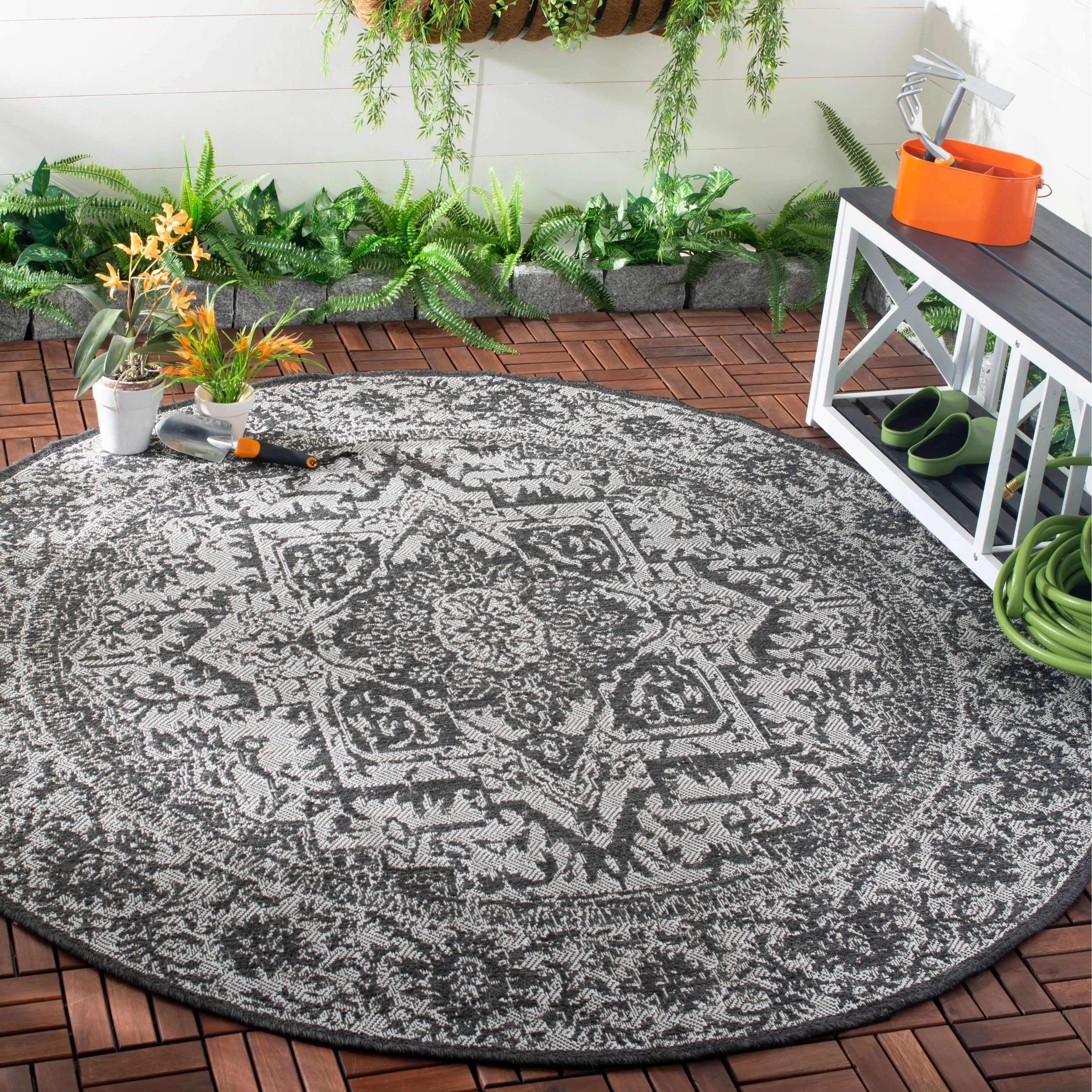 SAFAVIEH Beach House Pouline Indoor/ Outdoor Waterproof Patio Backyard Rug