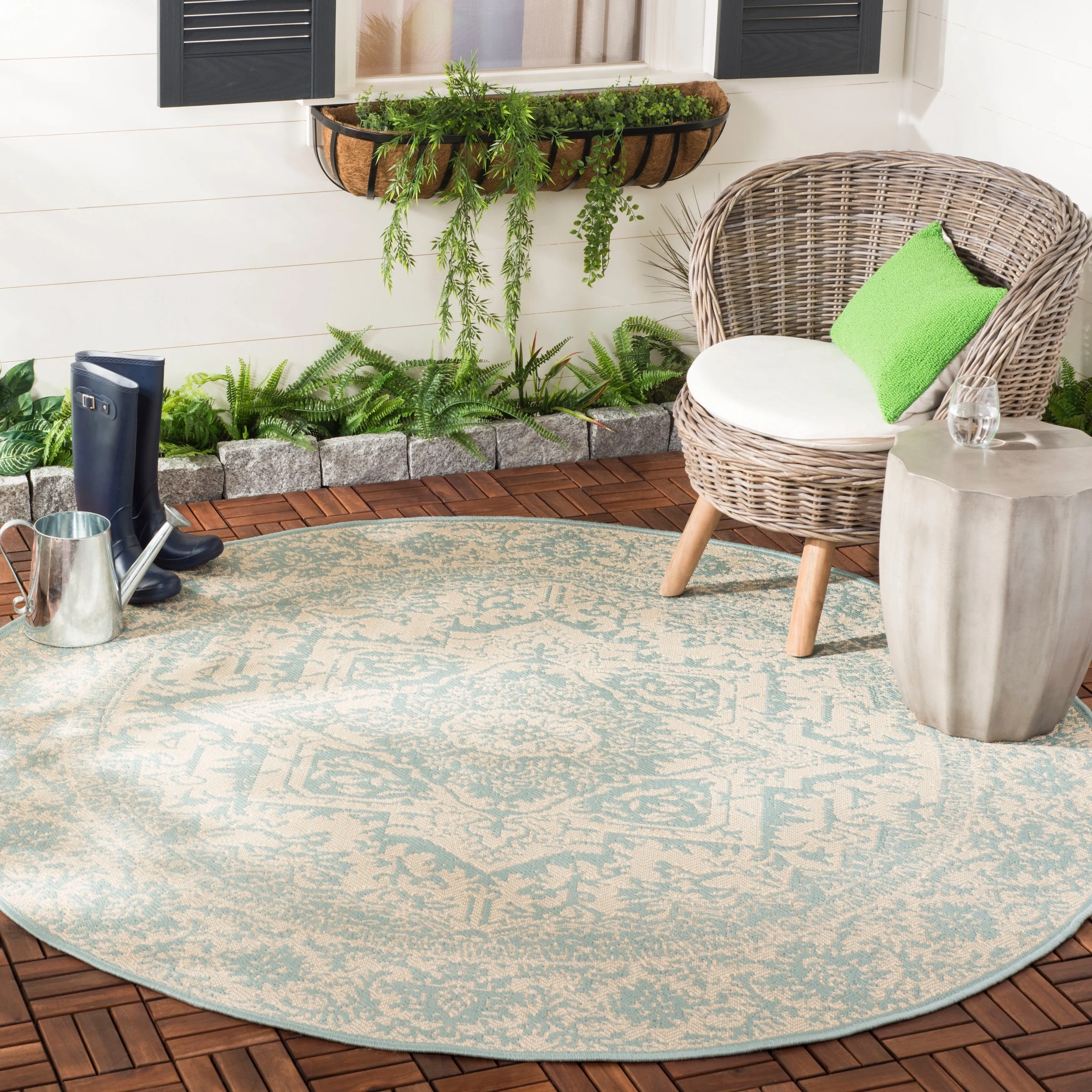 SAFAVIEH Beach House Pouline Indoor/ Outdoor Waterproof Patio Backyard Rug