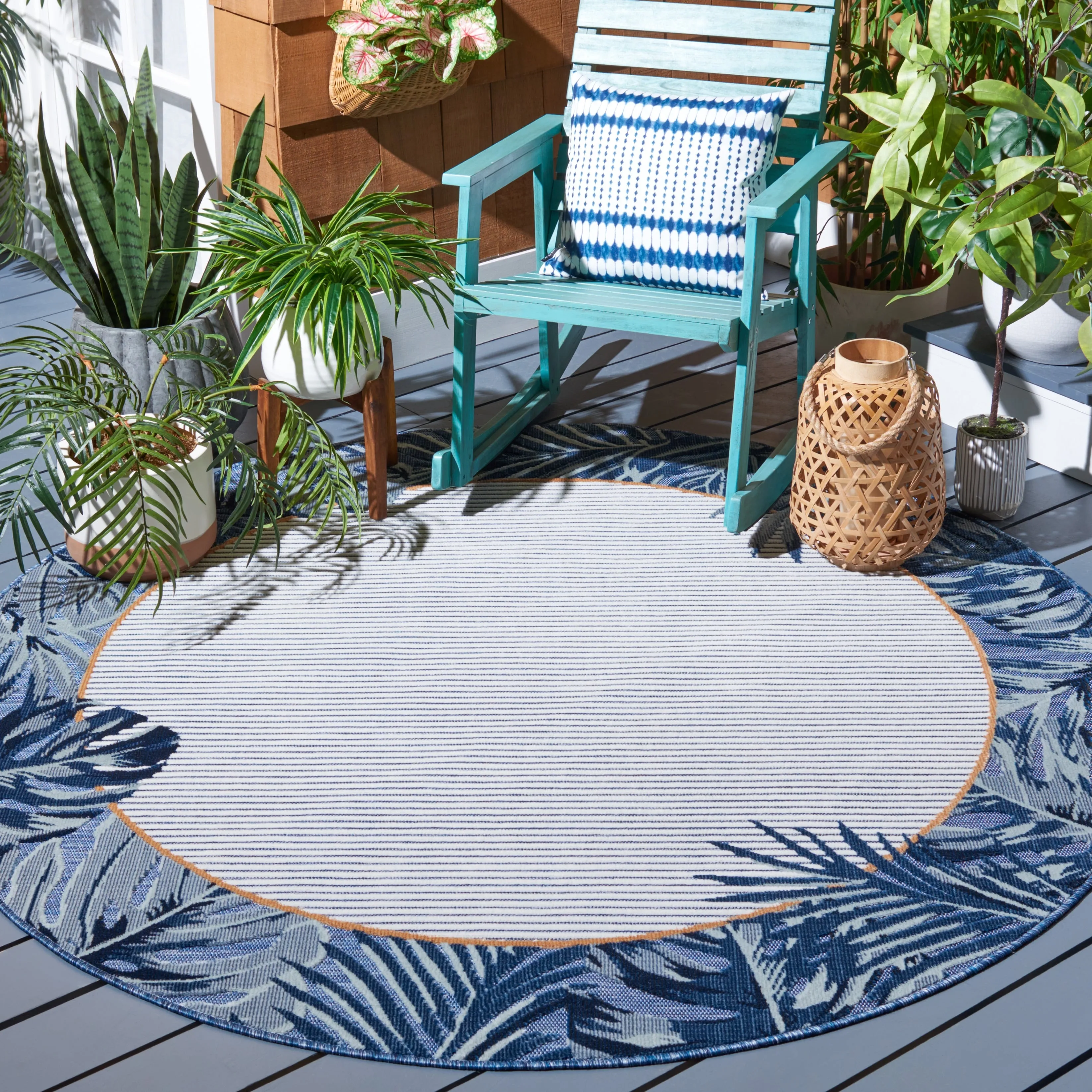 SAFAVIEH Cabana Raluca Indoor/ Outdoor Tropical Border Rug