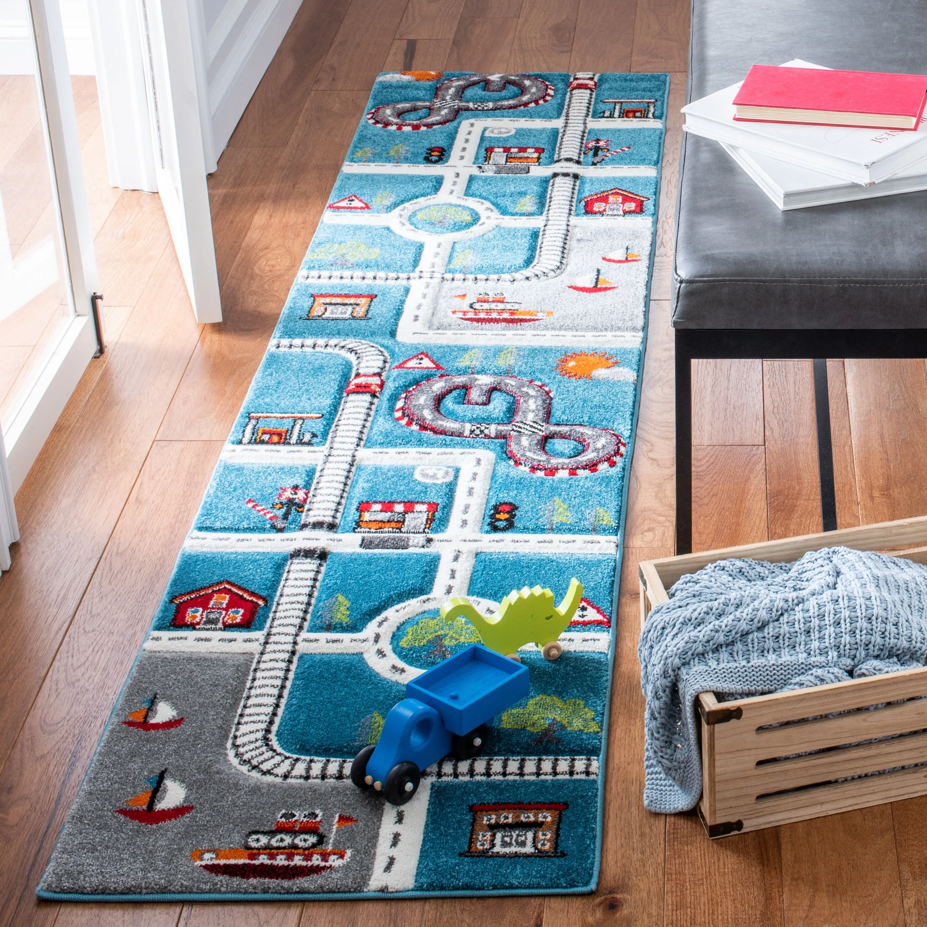 SAFAVIEH Carousel Kids Riemy Neighborhood Road Rug