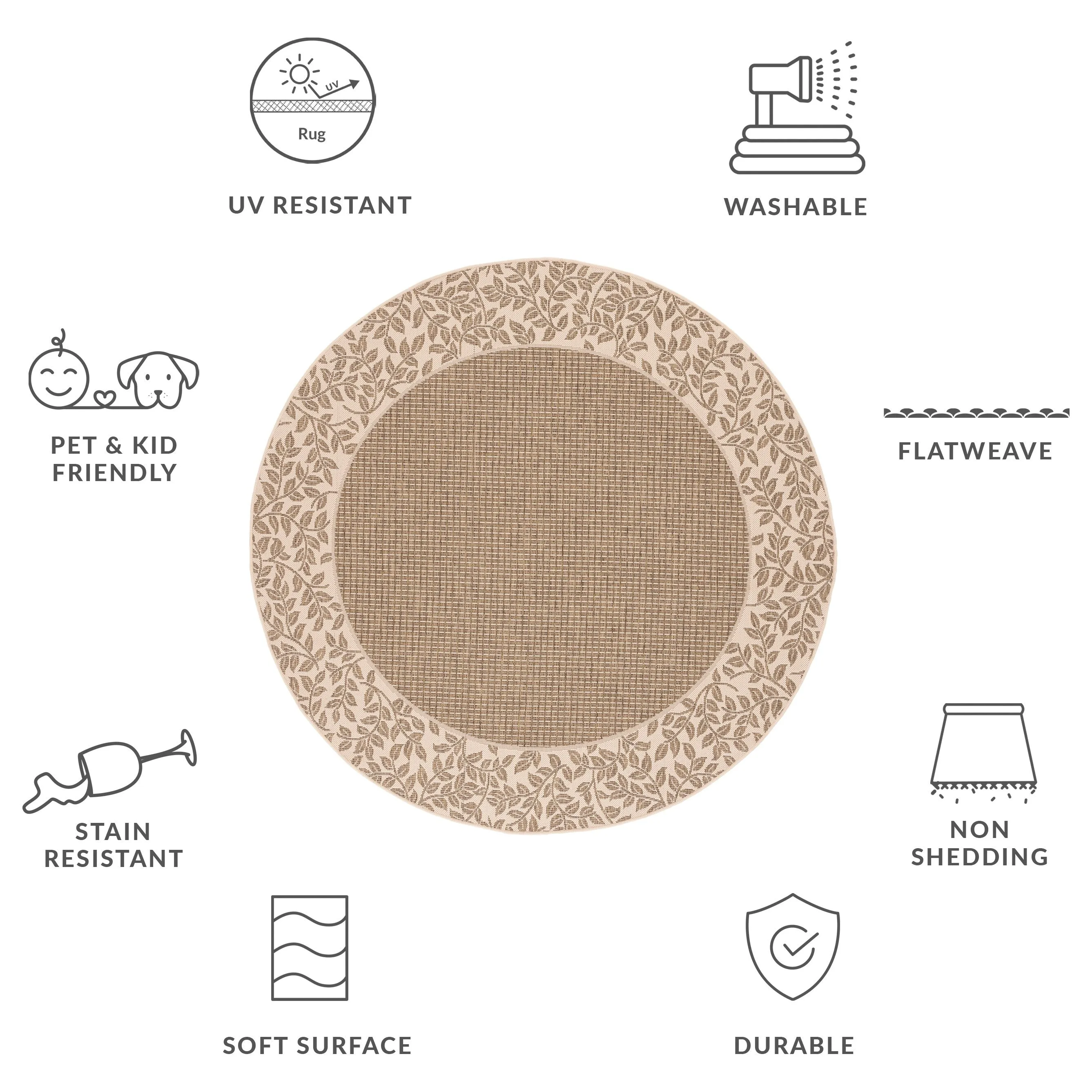 SAFAVIEH Courtyard Adorata Indoor /Outdoor Waterproof Backyard Patio Rug