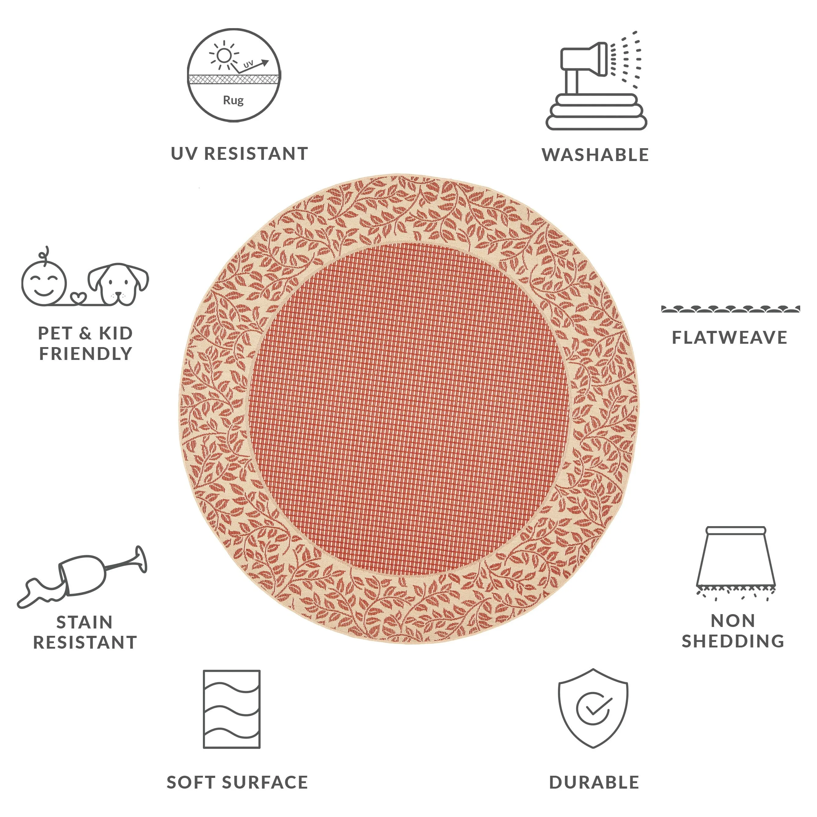 SAFAVIEH Courtyard Adorata Indoor /Outdoor Waterproof Backyard Patio Rug