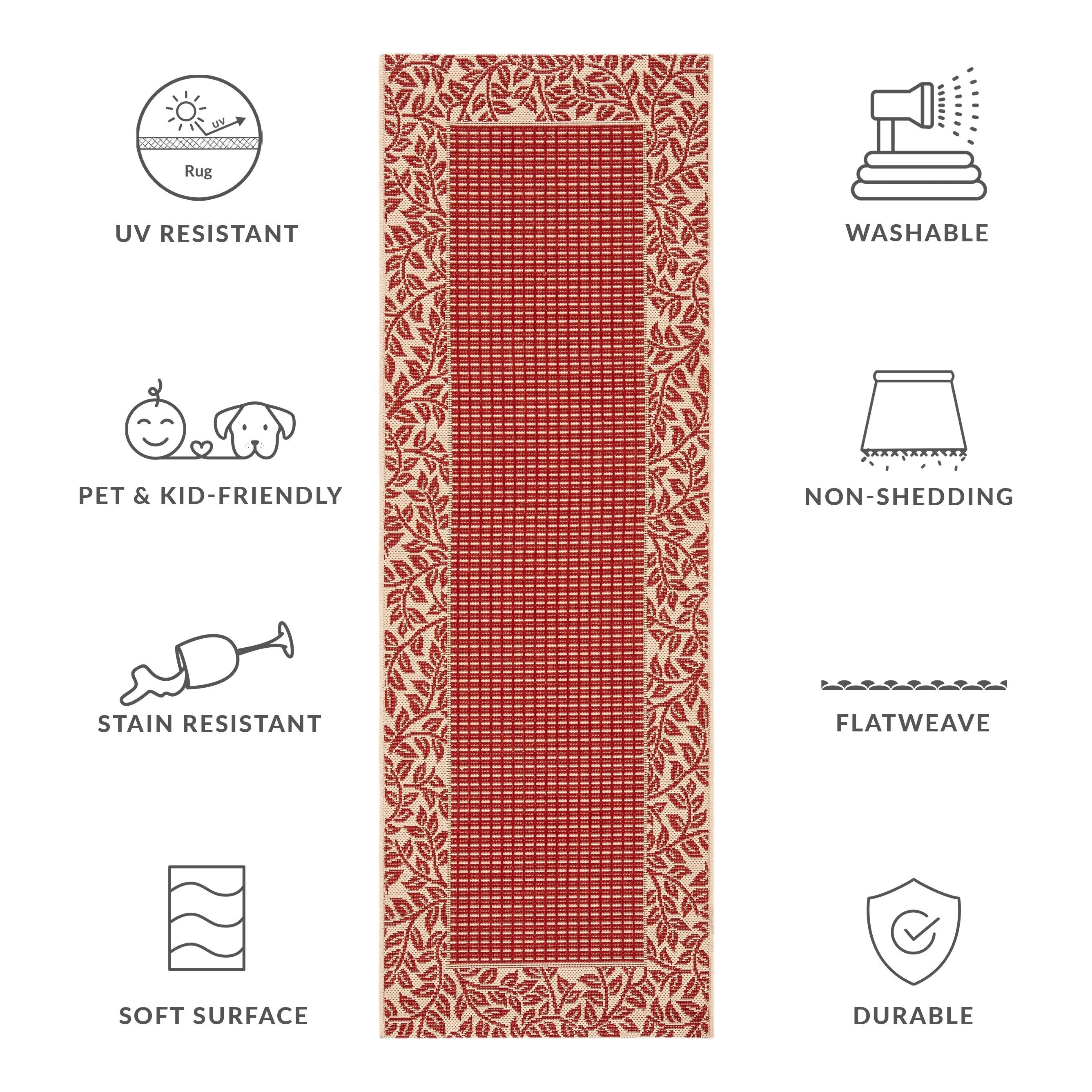 SAFAVIEH Courtyard Adorata Indoor /Outdoor Waterproof Backyard Patio Rug