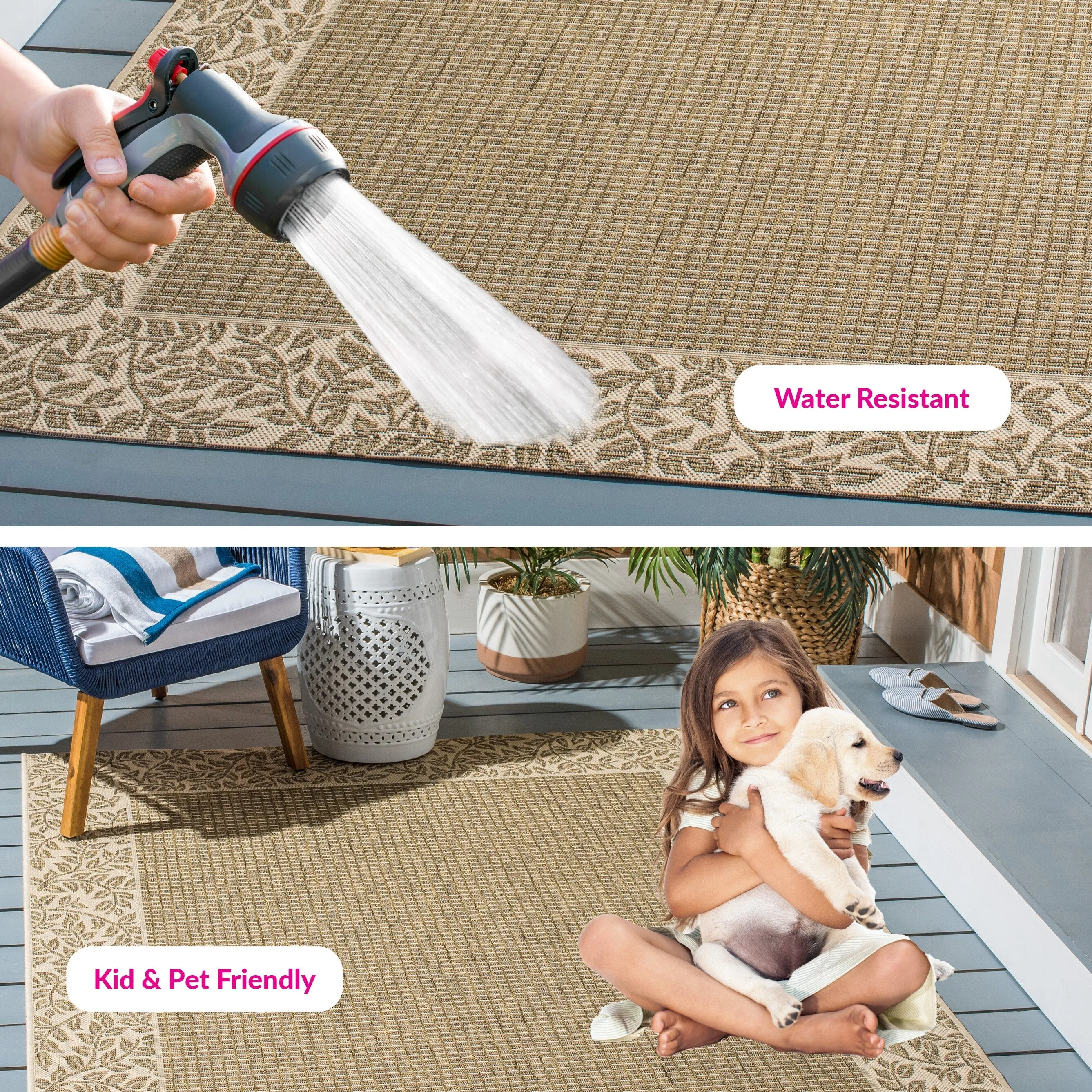 SAFAVIEH Courtyard Adorata Indoor /Outdoor Waterproof Backyard Patio Rug