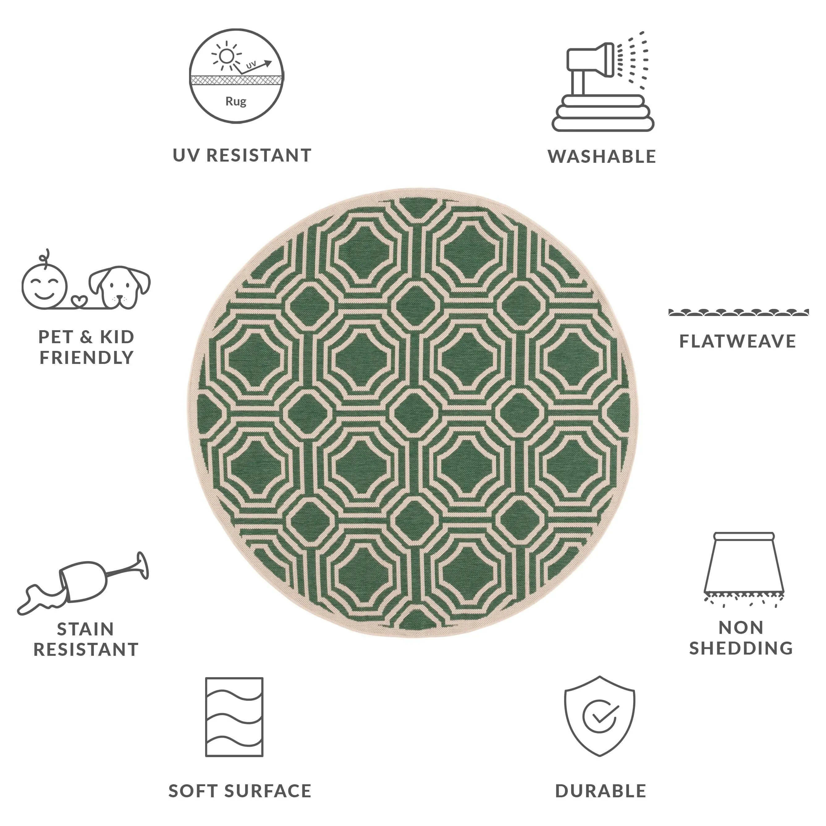 SAFAVIEH. Courtyard Barbl Indoor/ Outdoor Waterproof Patio Backyard Rug