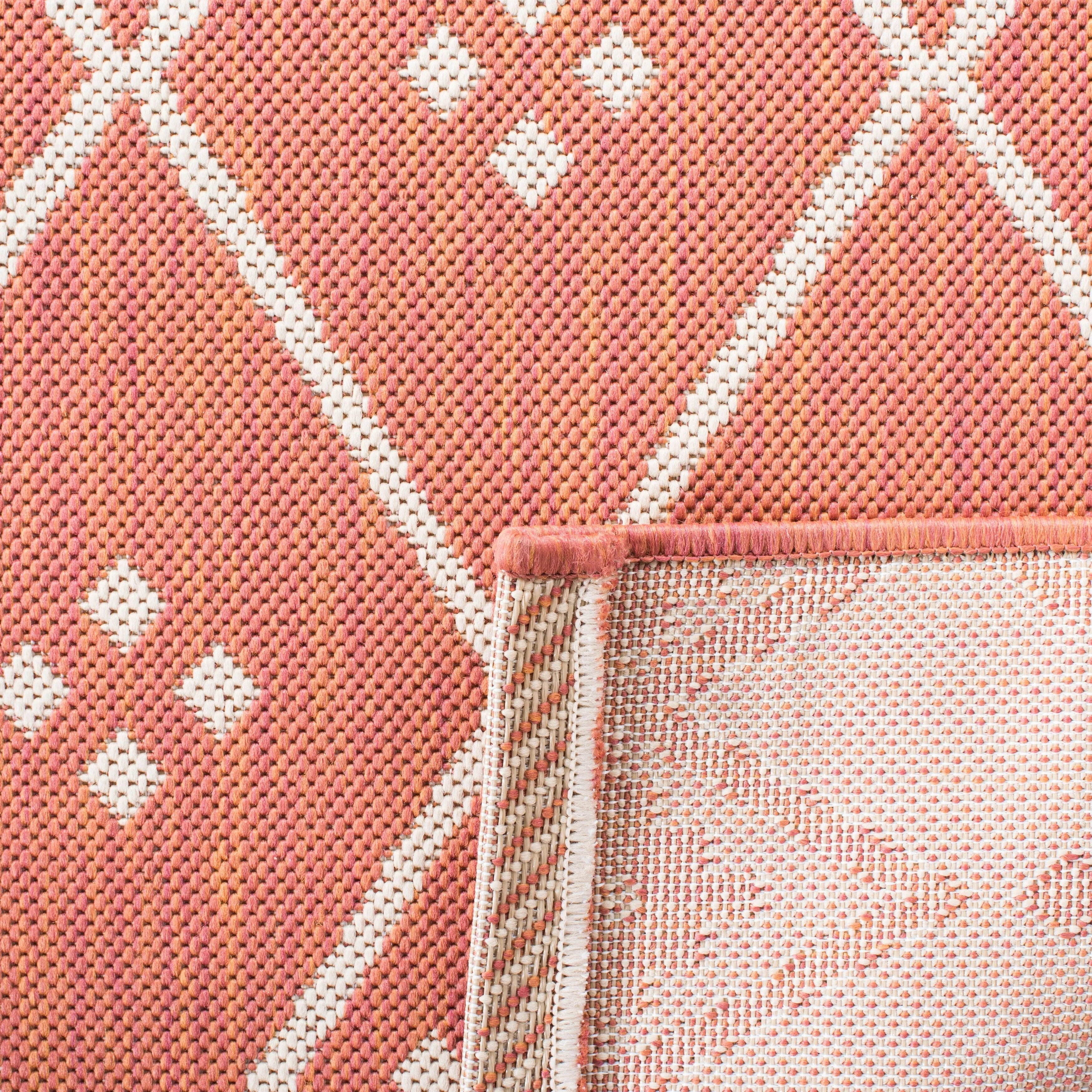 SAFAVIEH Courtyard Beryl Indoor/ Outdoor Waterproof Patio Backyard Rug - Terracotta/Light Beige - 5'3 x 7'7