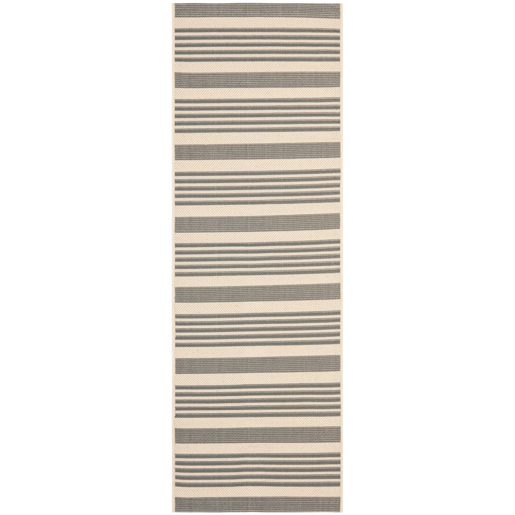 SAFAVIEH Courtyard Charmaine Indoor/ Outdoor Waterproof Area Rug - Grey/Bone - 2'3 x 14' Runner