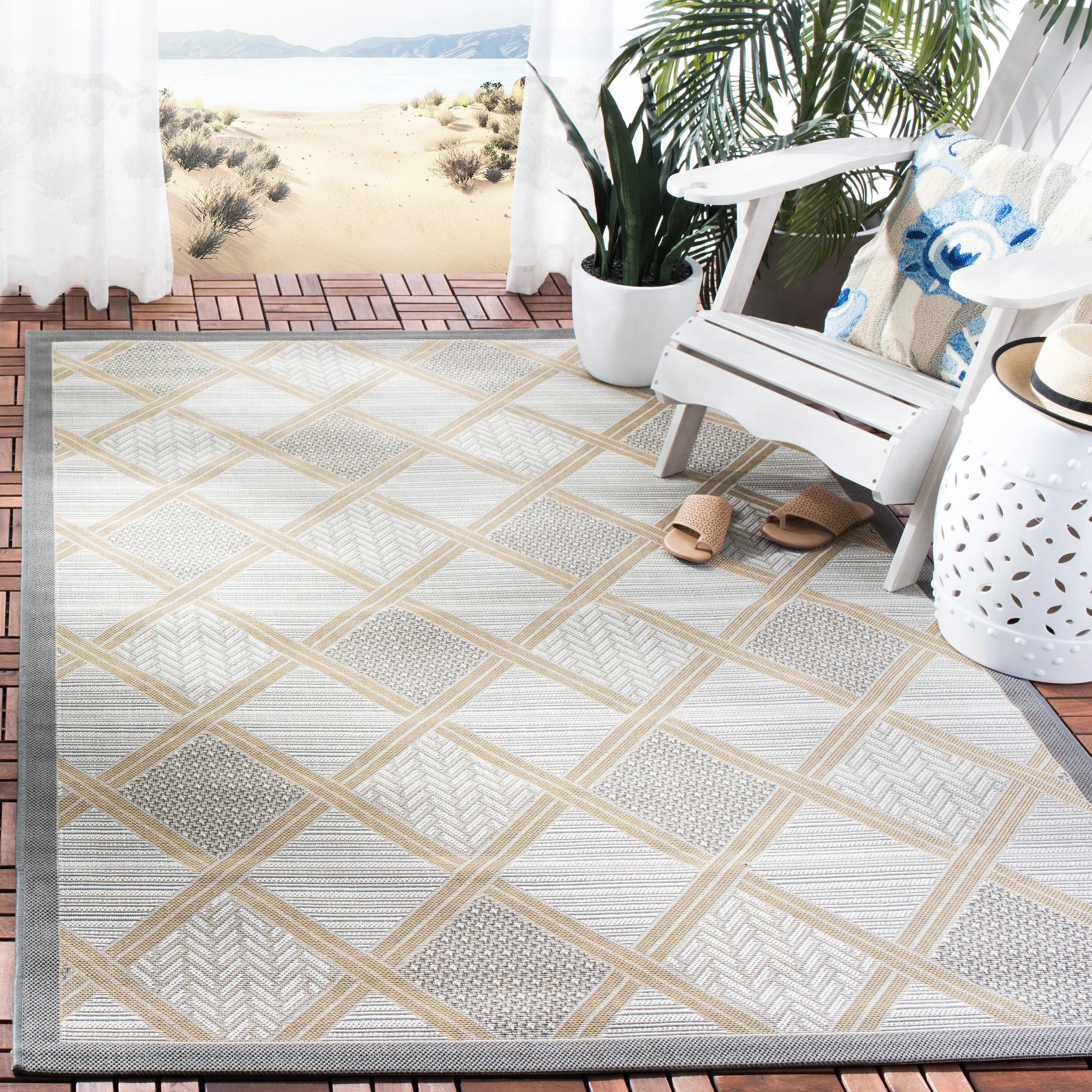 SAFAVIEH Courtyard Darlyne Indoor/ Outdoor Waterproof Patio Backyard Rug