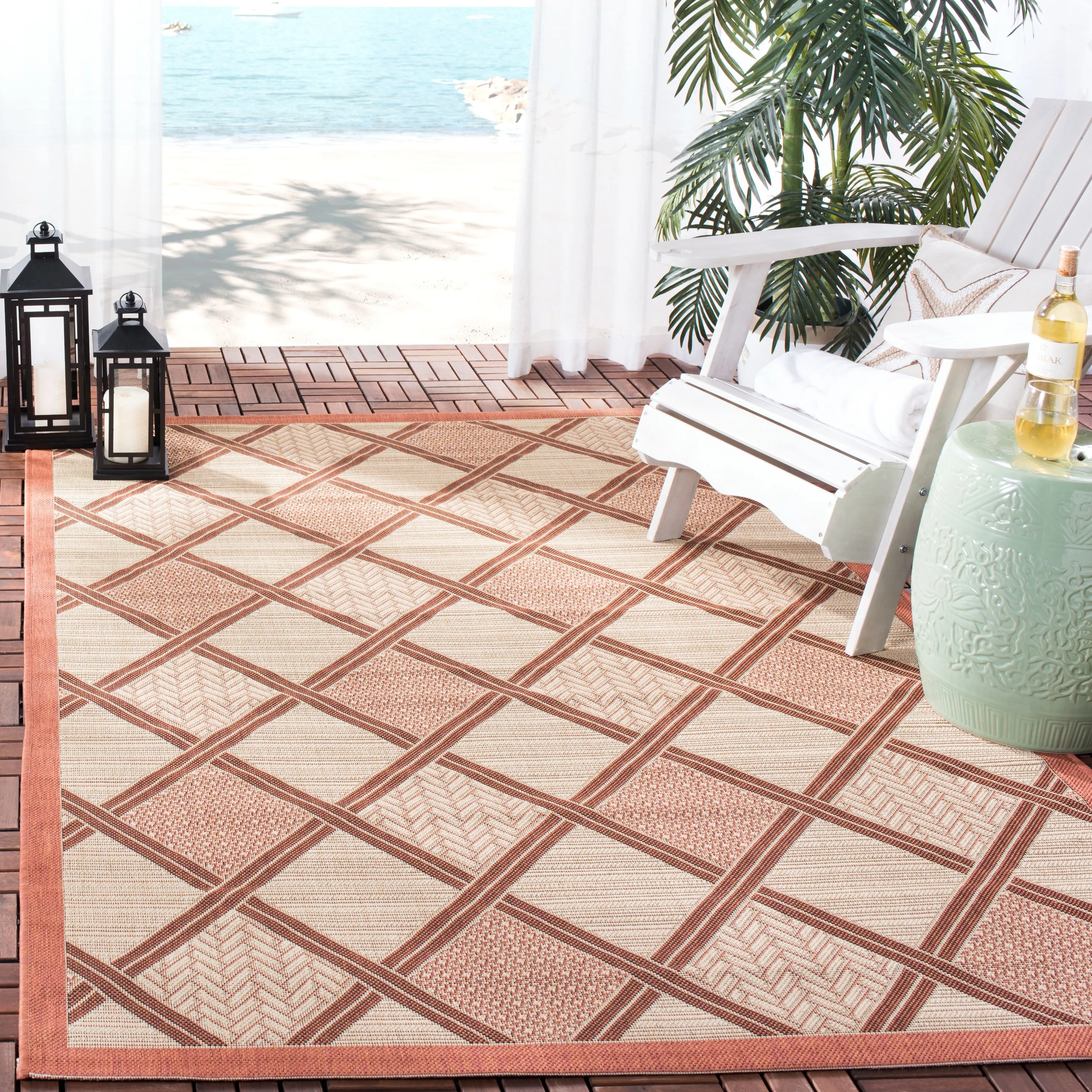 SAFAVIEH Courtyard Darlyne Indoor/ Outdoor Waterproof Patio Backyard Rug