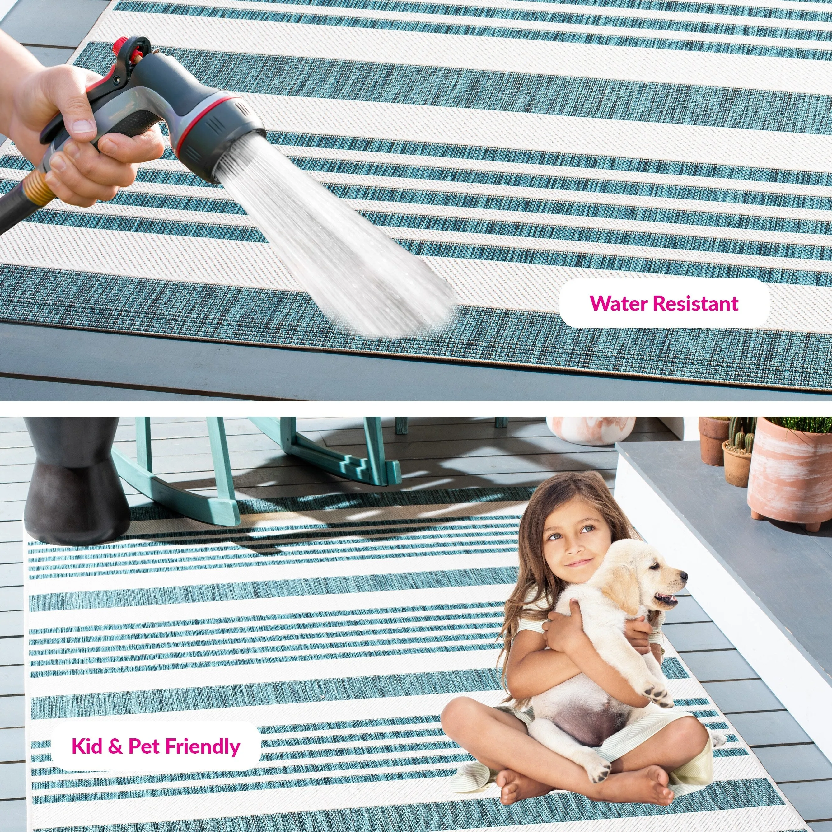 SAFAVIEH Courtyard Grietje Indoor /Outdoor Waterproof Patio Backyard Rug