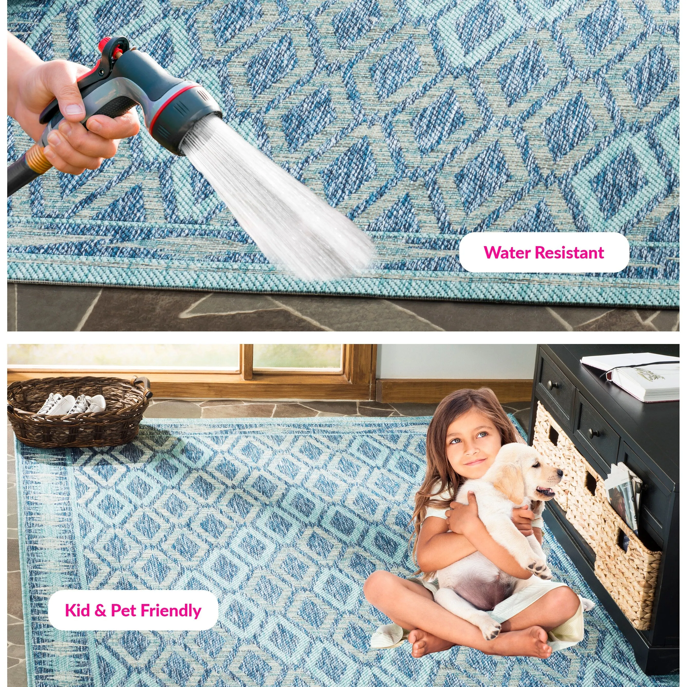 SAFAVIEH Courtyard Hannchen Indoor/ Outdoor Waterproof Patio Backyard Rug