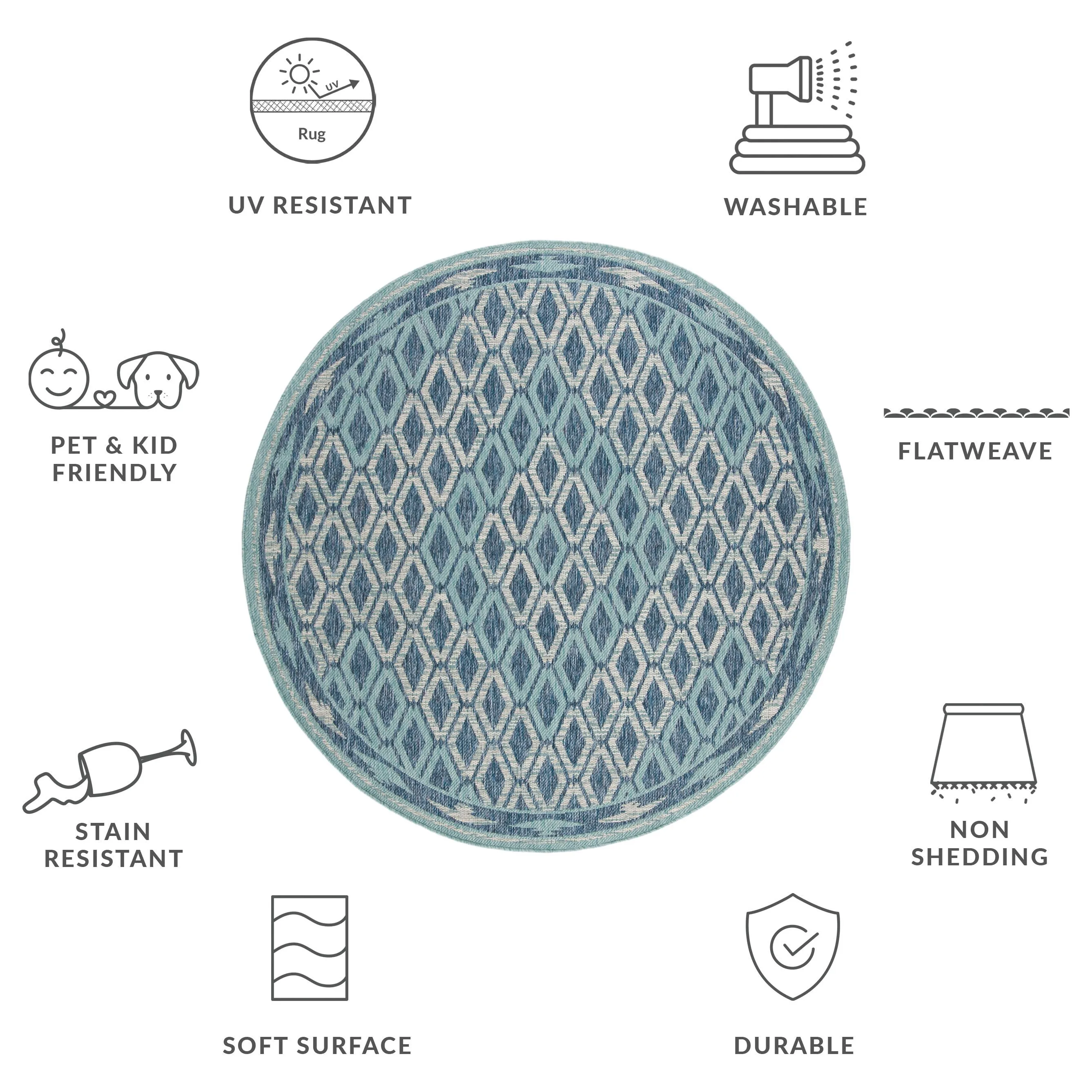 SAFAVIEH Courtyard Hannchen Indoor/ Outdoor Waterproof Patio Backyard Rug