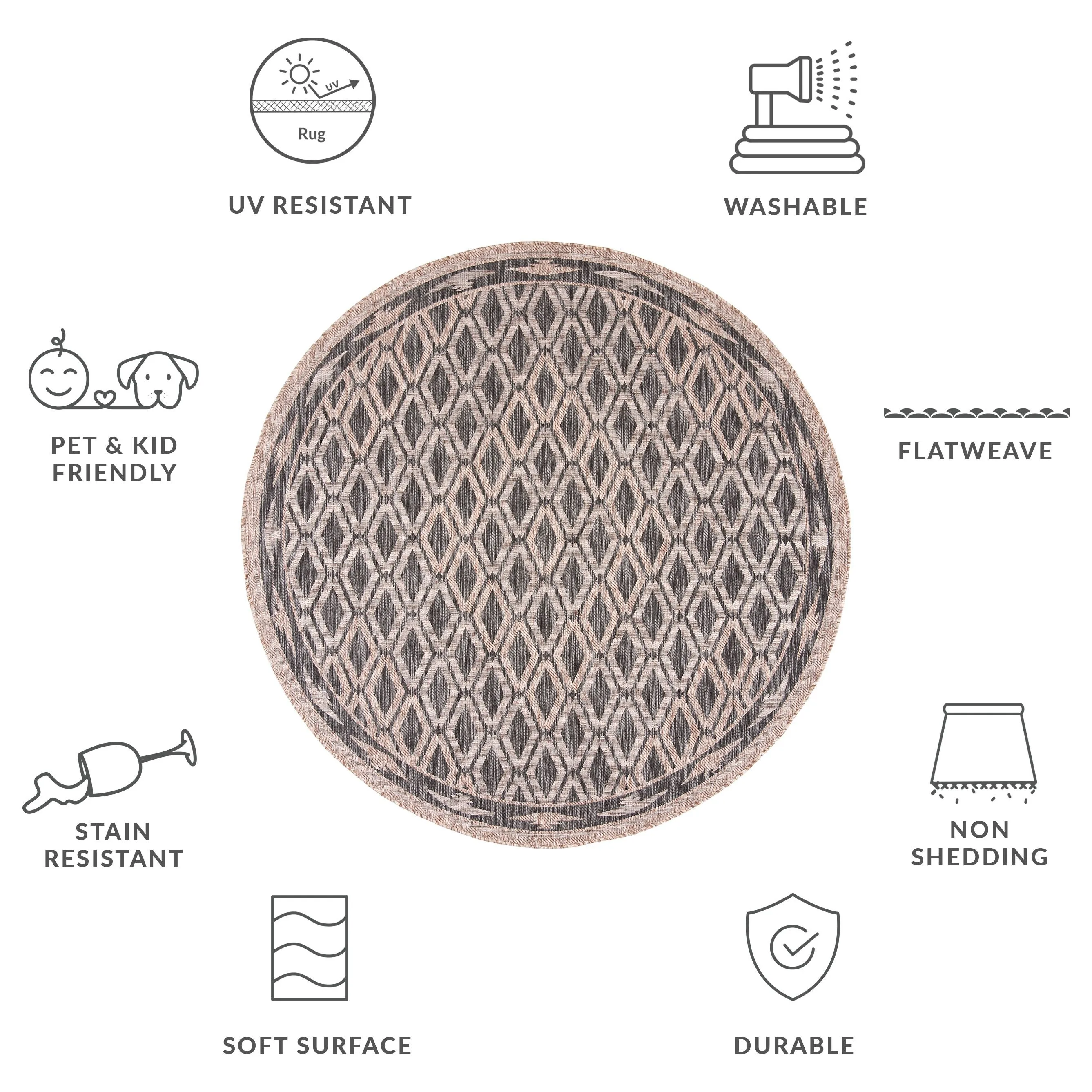 SAFAVIEH Courtyard Hannchen Indoor/ Outdoor Waterproof Patio Backyard Rug