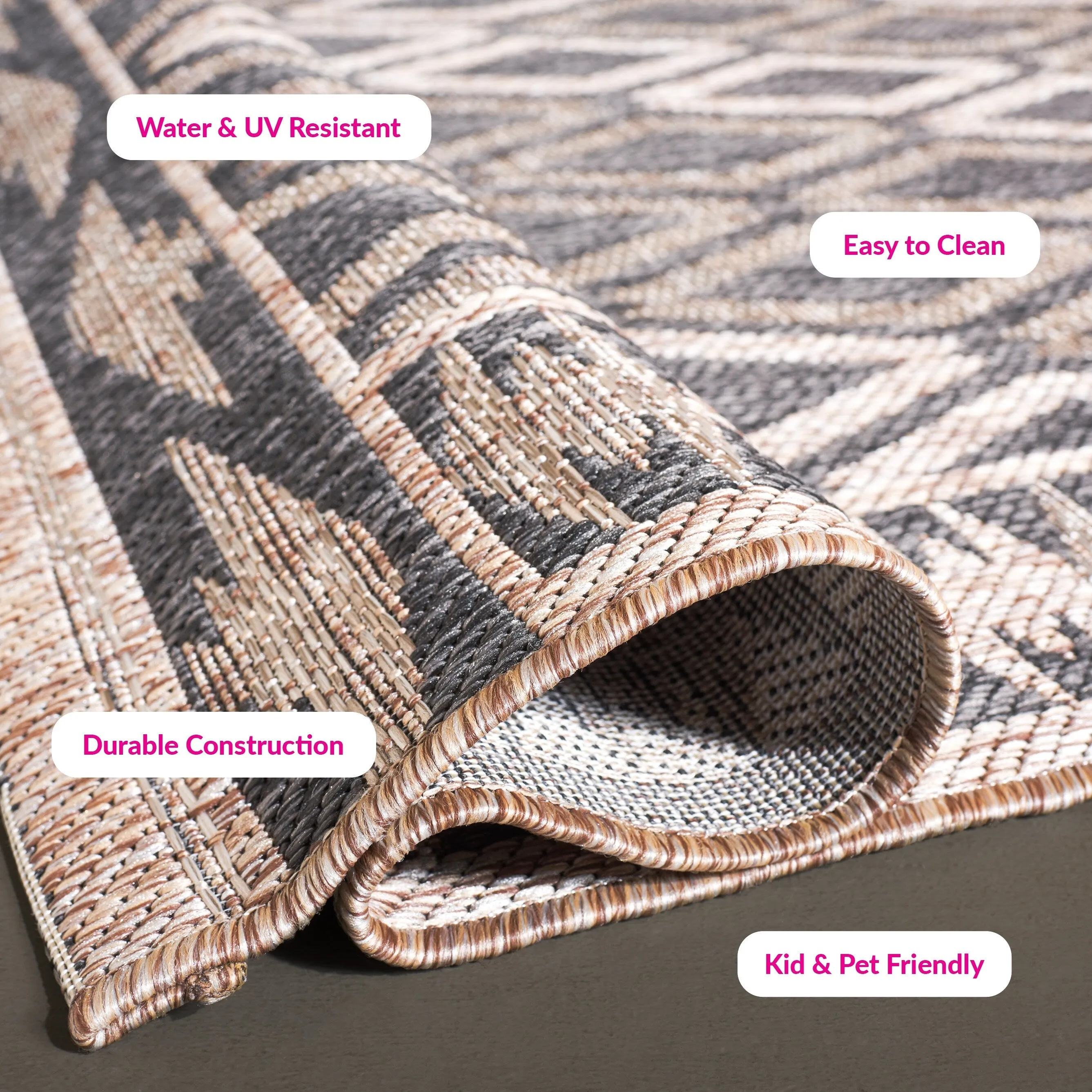 SAFAVIEH Courtyard Hannchen Indoor/ Outdoor Waterproof Patio Backyard Rug