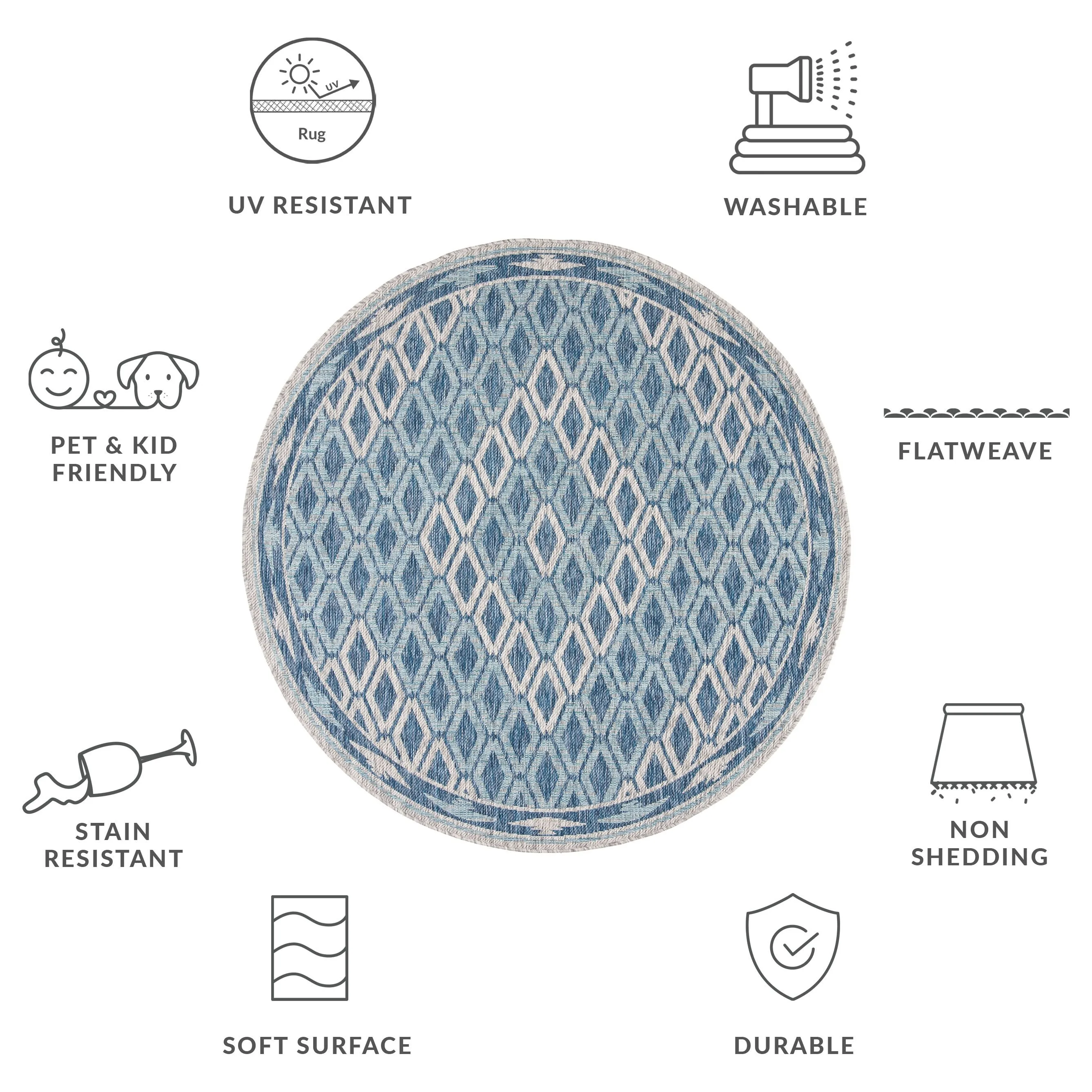 SAFAVIEH Courtyard Hannchen Indoor/ Outdoor Waterproof Patio Backyard Rug
