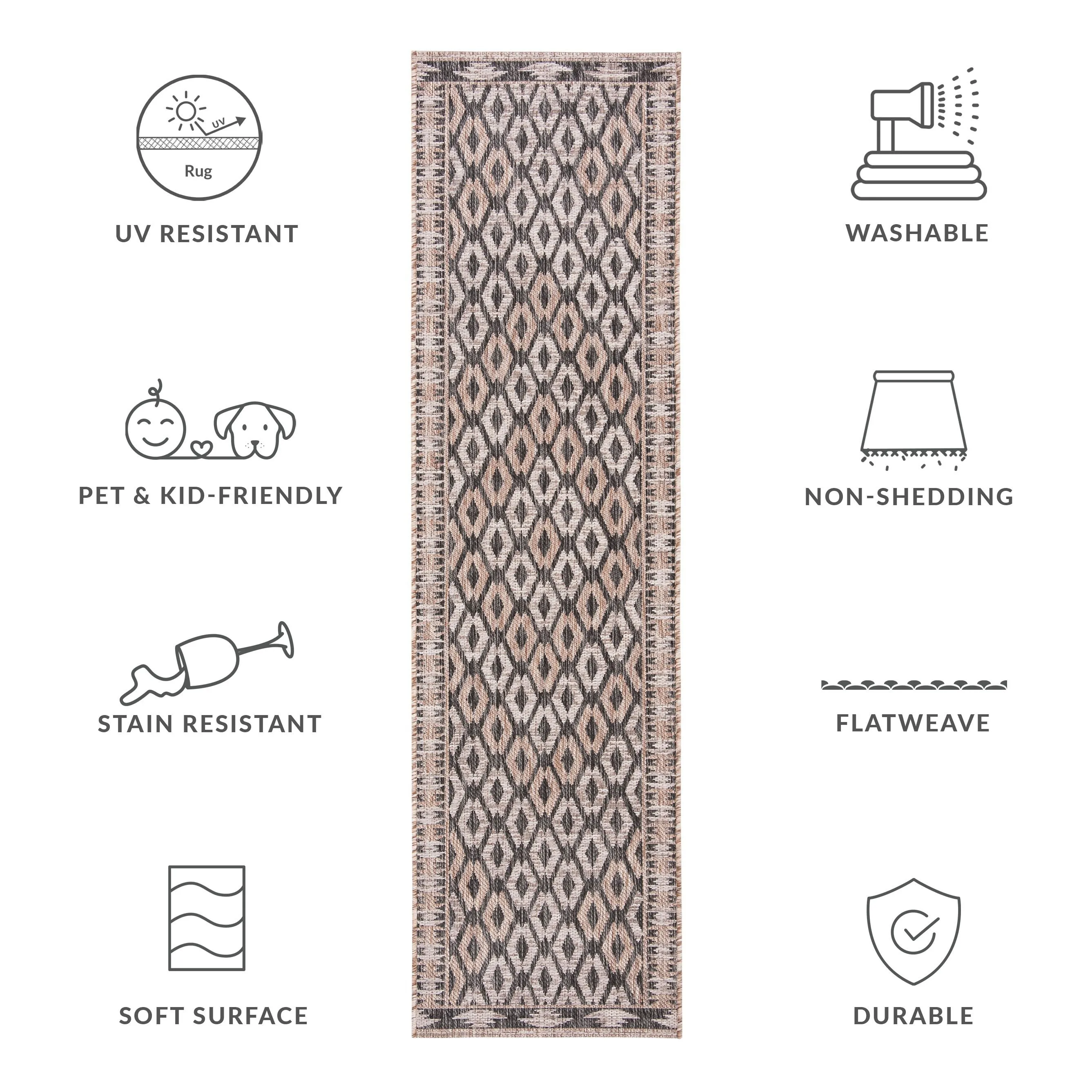 SAFAVIEH Courtyard Hannchen Indoor/ Outdoor Waterproof Patio Backyard Rug