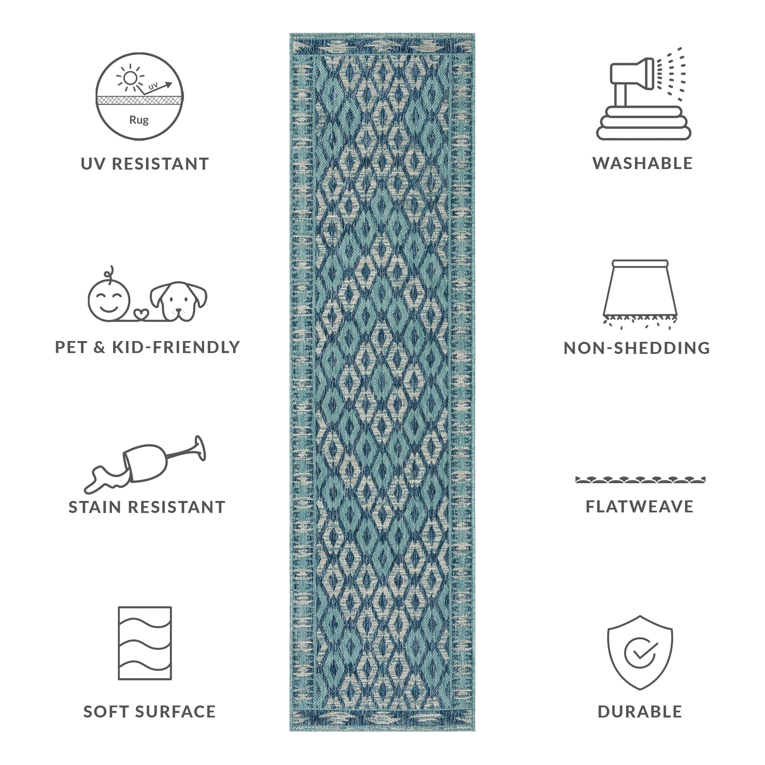 SAFAVIEH Courtyard Hannchen Indoor/ Outdoor Waterproof Patio Backyard Rug