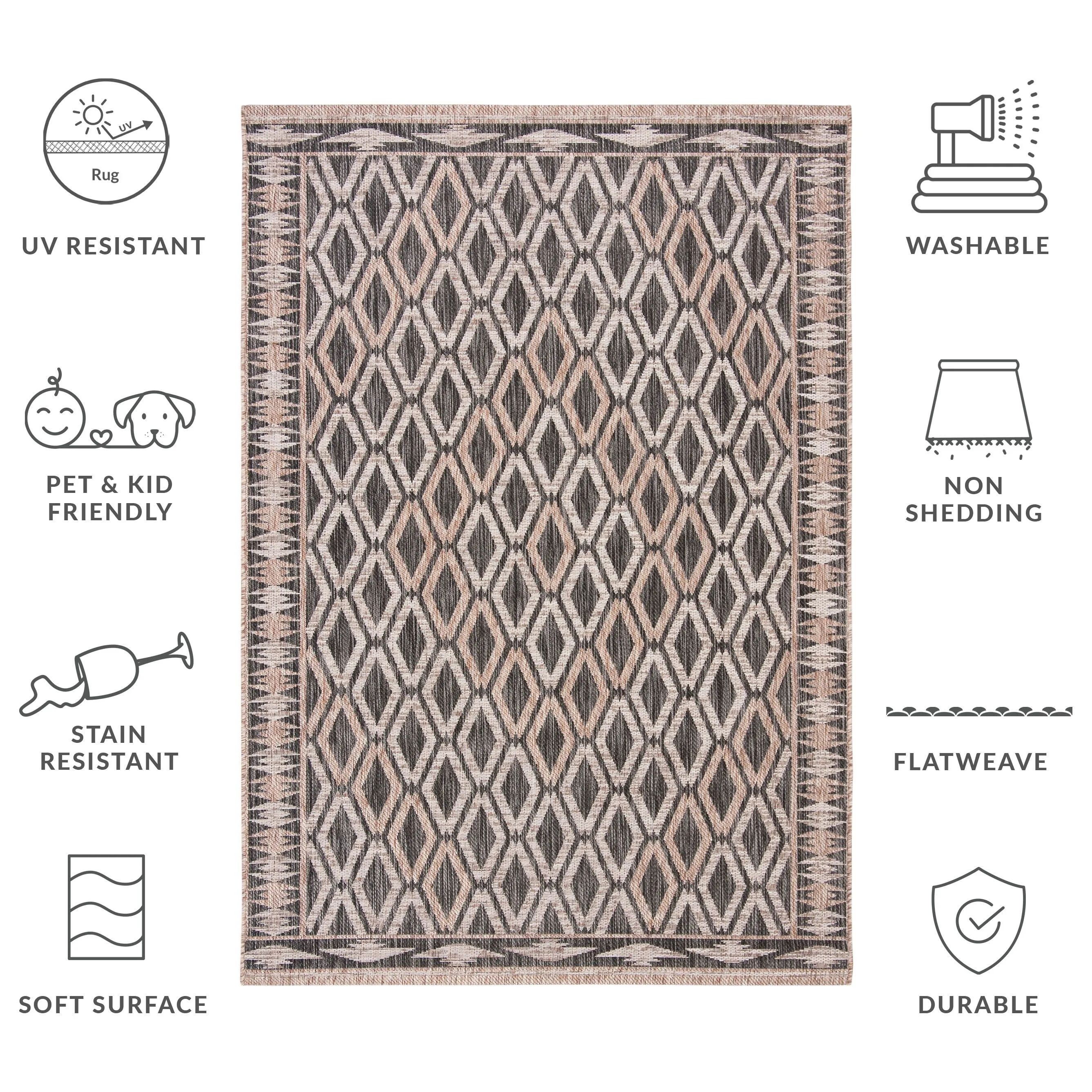 SAFAVIEH Courtyard Hannchen Indoor/ Outdoor Waterproof Patio Backyard Rug