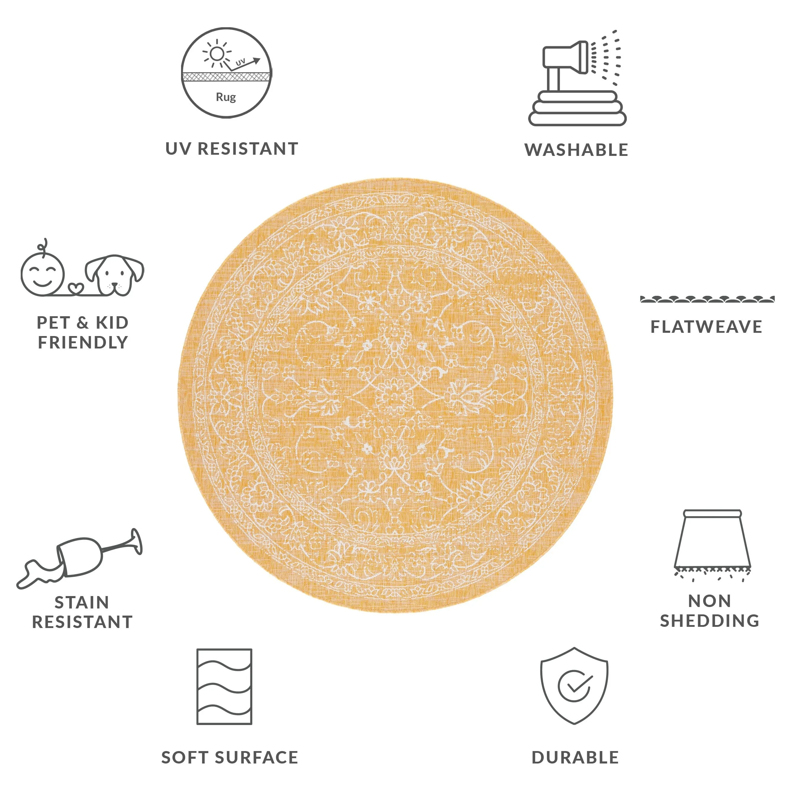SAFAVIEH Courtyard Hasina Indoor /Outdoor Waterproof Patio Backyard Rug