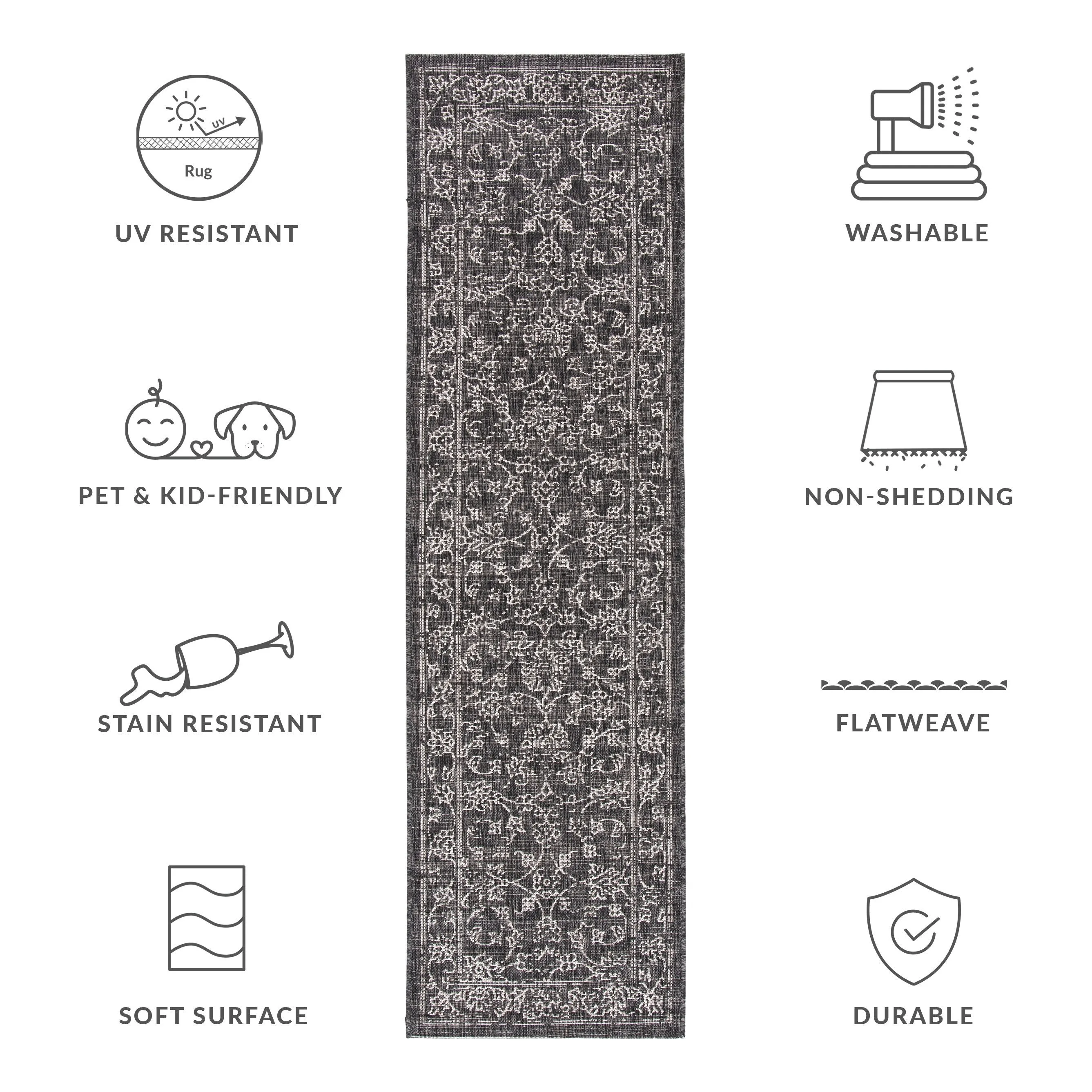 SAFAVIEH Courtyard Hasina Indoor /Outdoor Waterproof Patio Backyard Rug