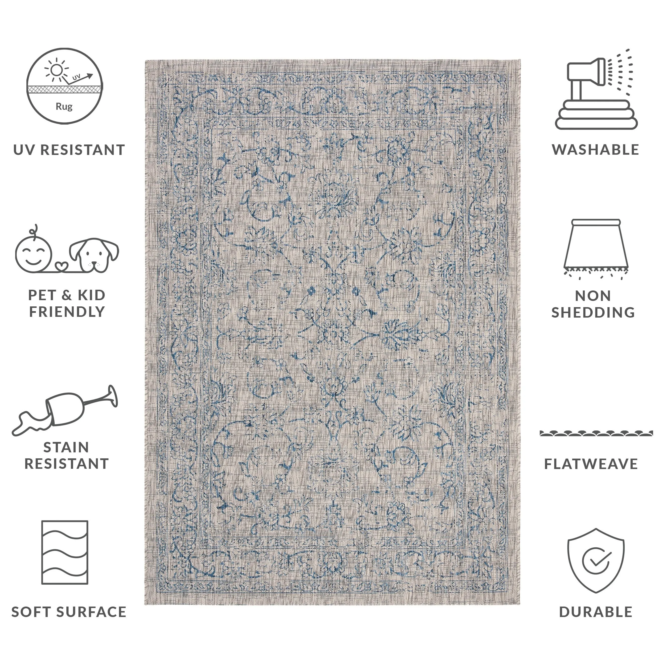 SAFAVIEH Courtyard Hasina Indoor /Outdoor Waterproof Patio Backyard Rug